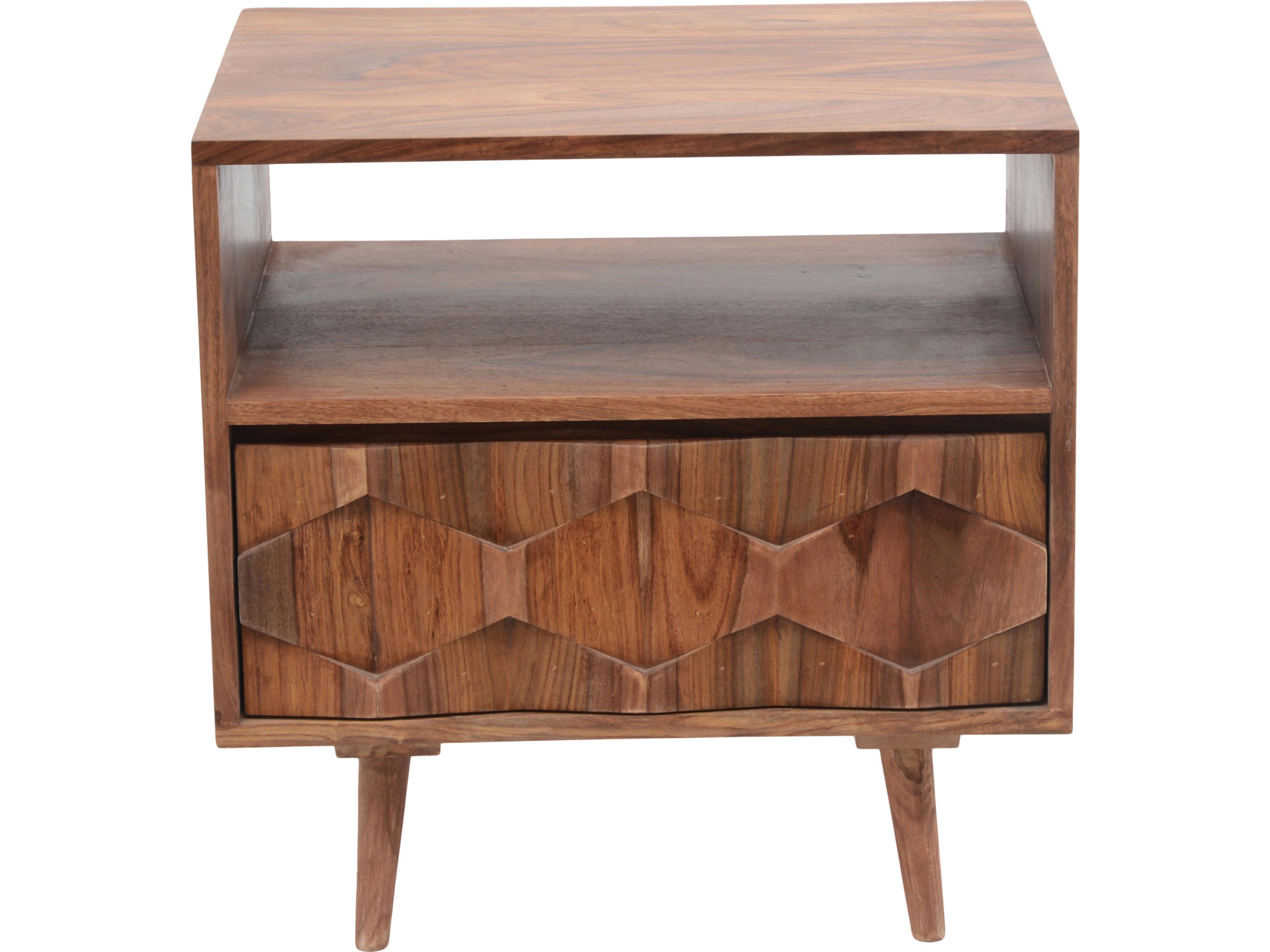O2 Solid Wood Nightstand Retro Inspired