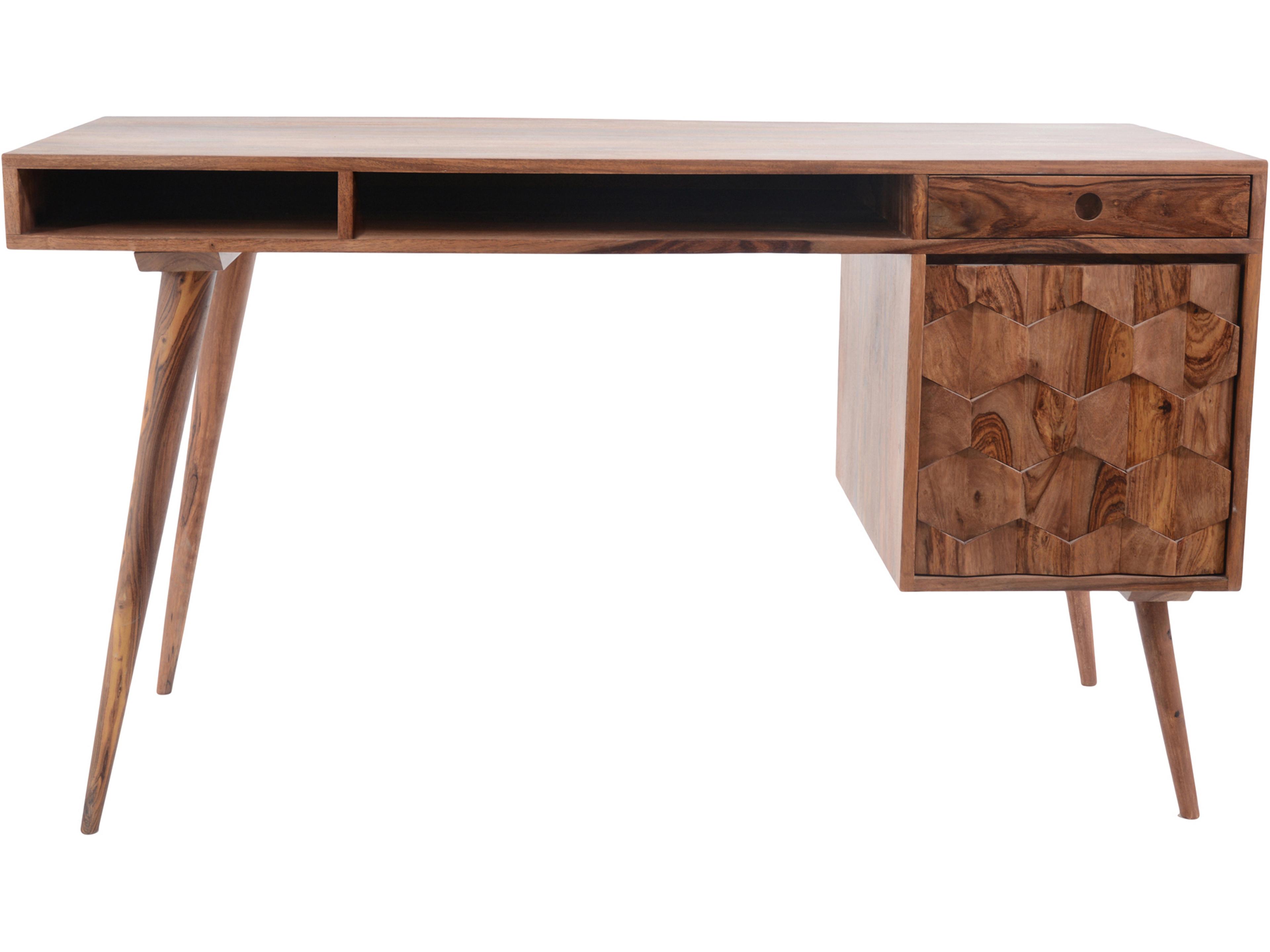 O2 Solid Sheesham Wood Desk Mid-Century Modern
