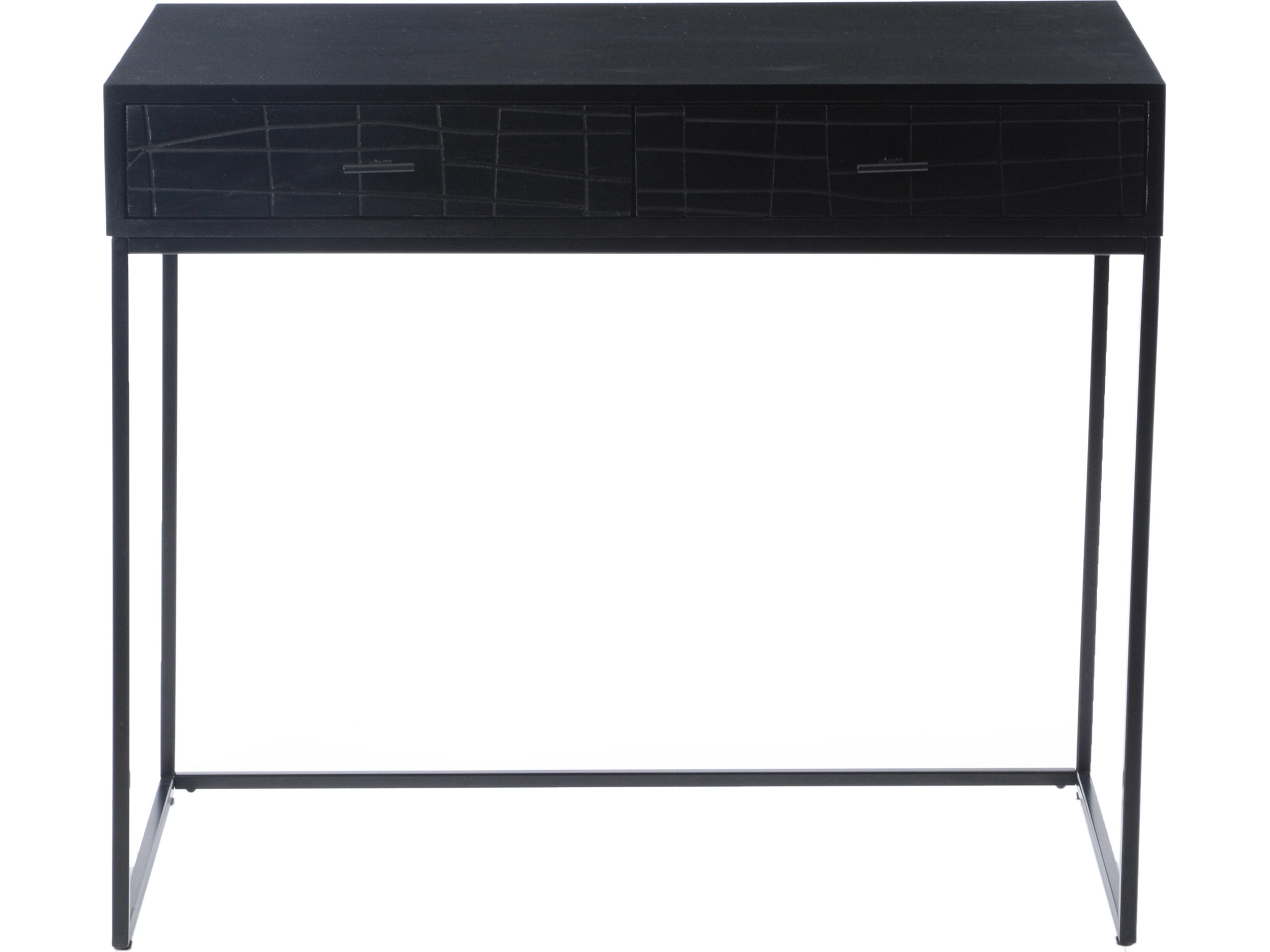 Black Acacia Wood Secretary Desk