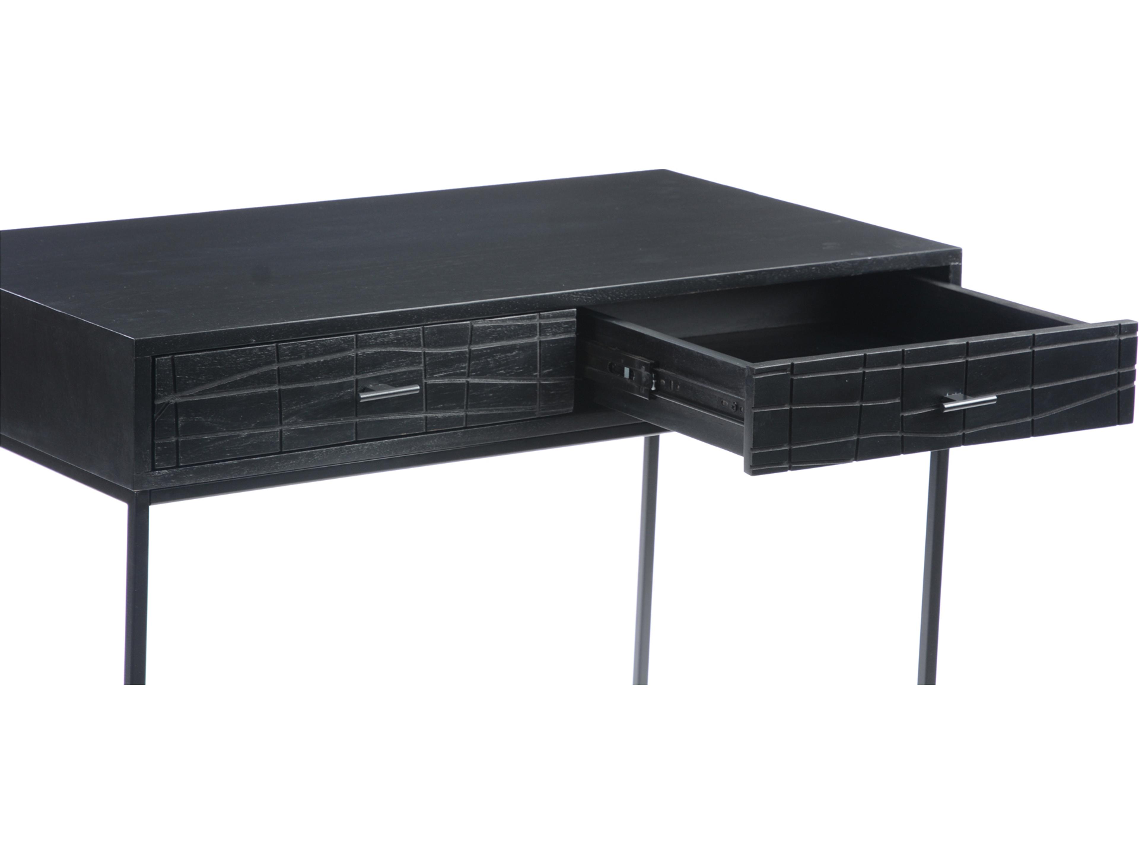 Moe's Home Black Acacia Wood Secretary Desk