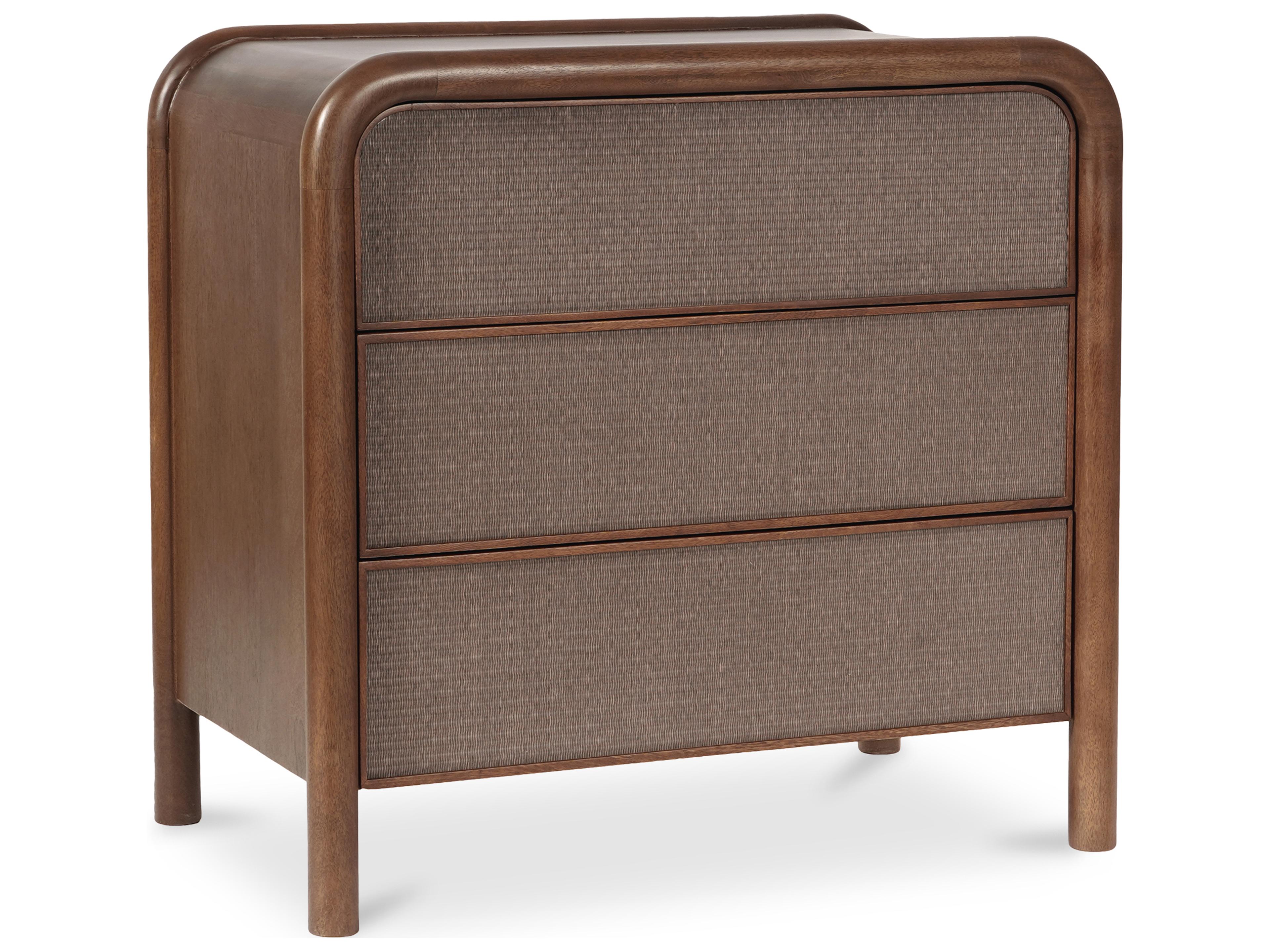 Moe's Home Rye 3 Drawer Nightstand Warm Brown