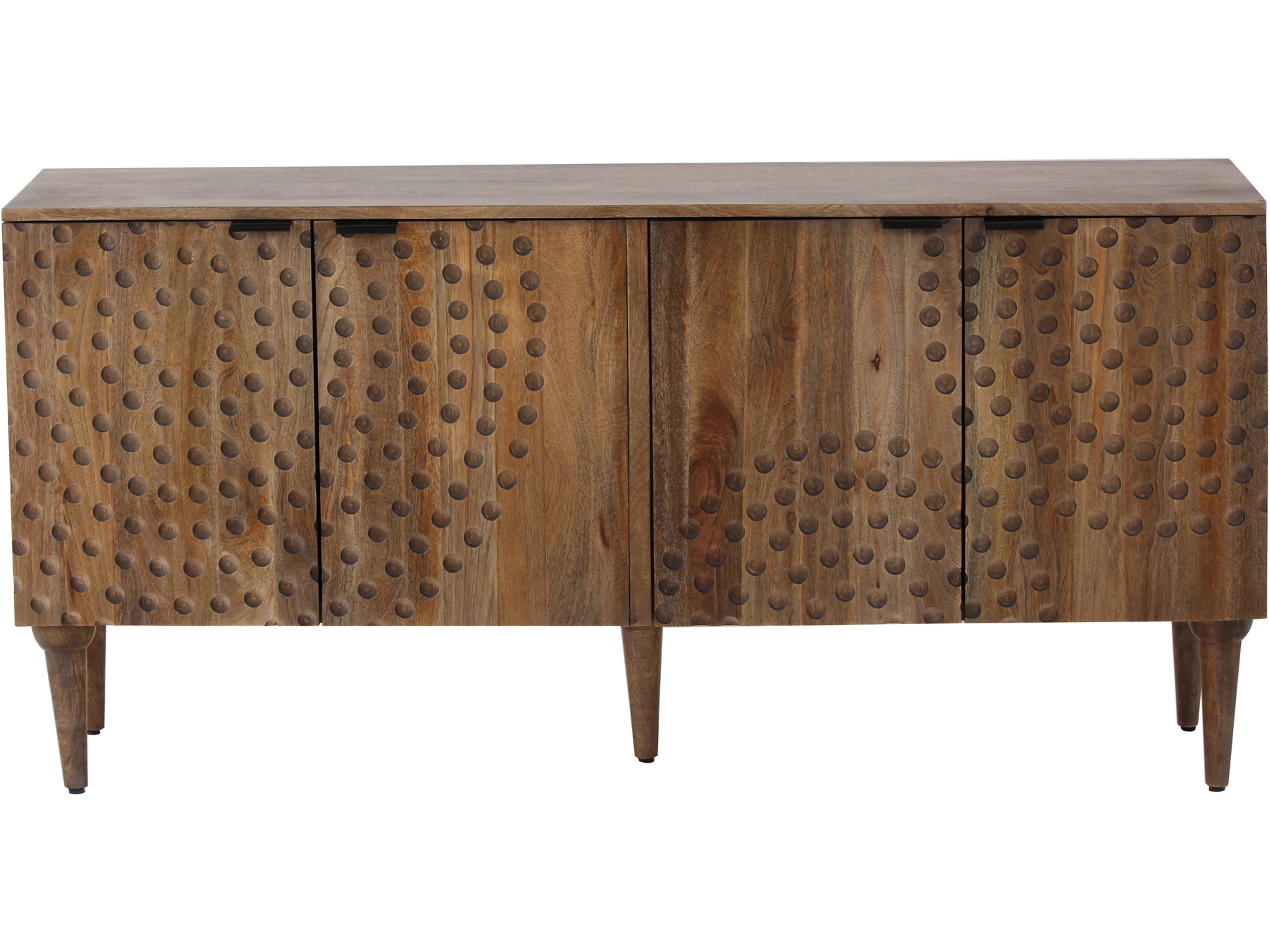 62" Mango Wood Grey Sideboard