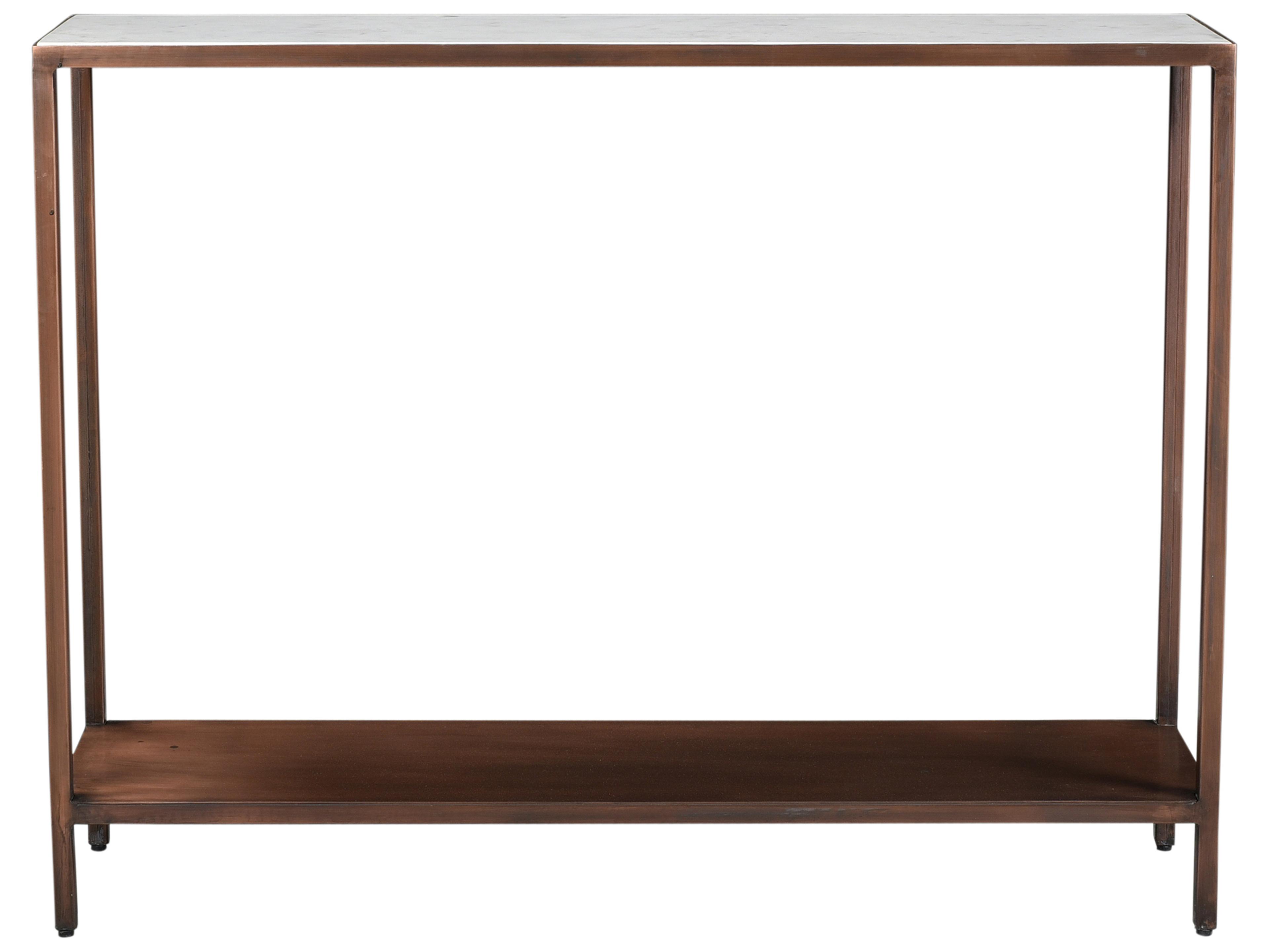 Moe's Home Bottego Rectangular Marble Antique Copper Console Table
