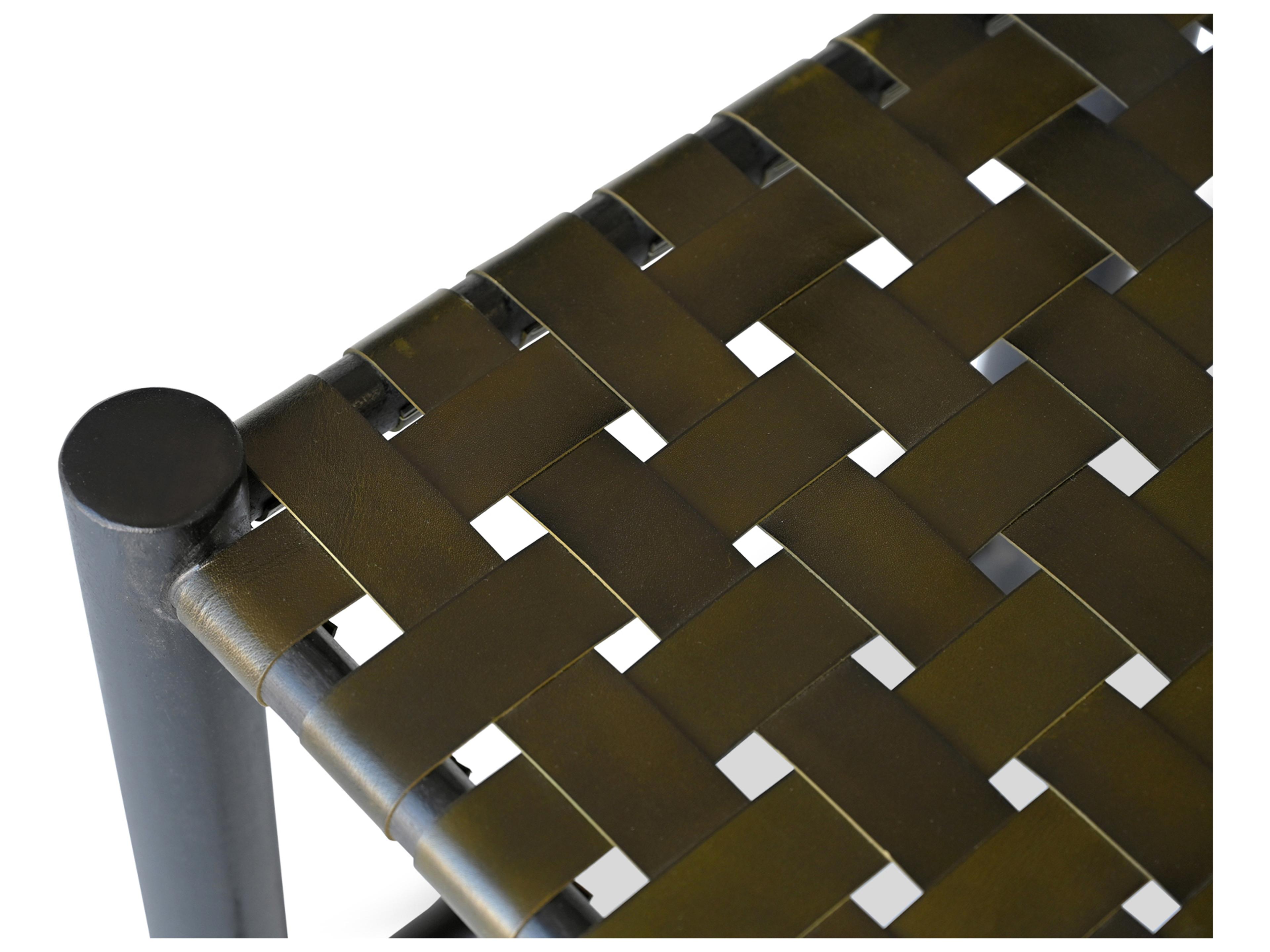 Moe's Home Selby Black Leather Accent Stool