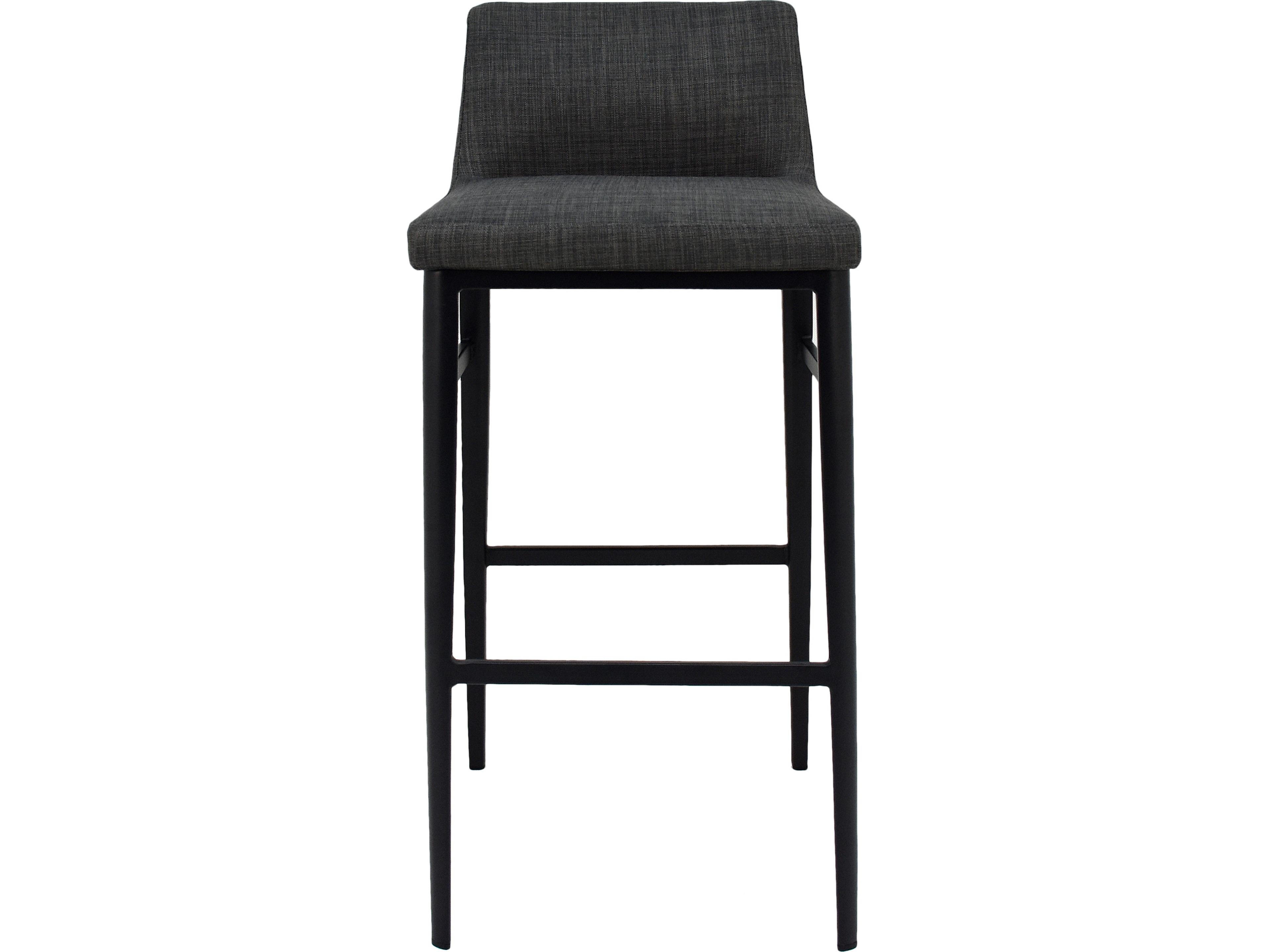 Moe's Home Upholstered Ply Wood Charcoal Grey Baron Bar Stool