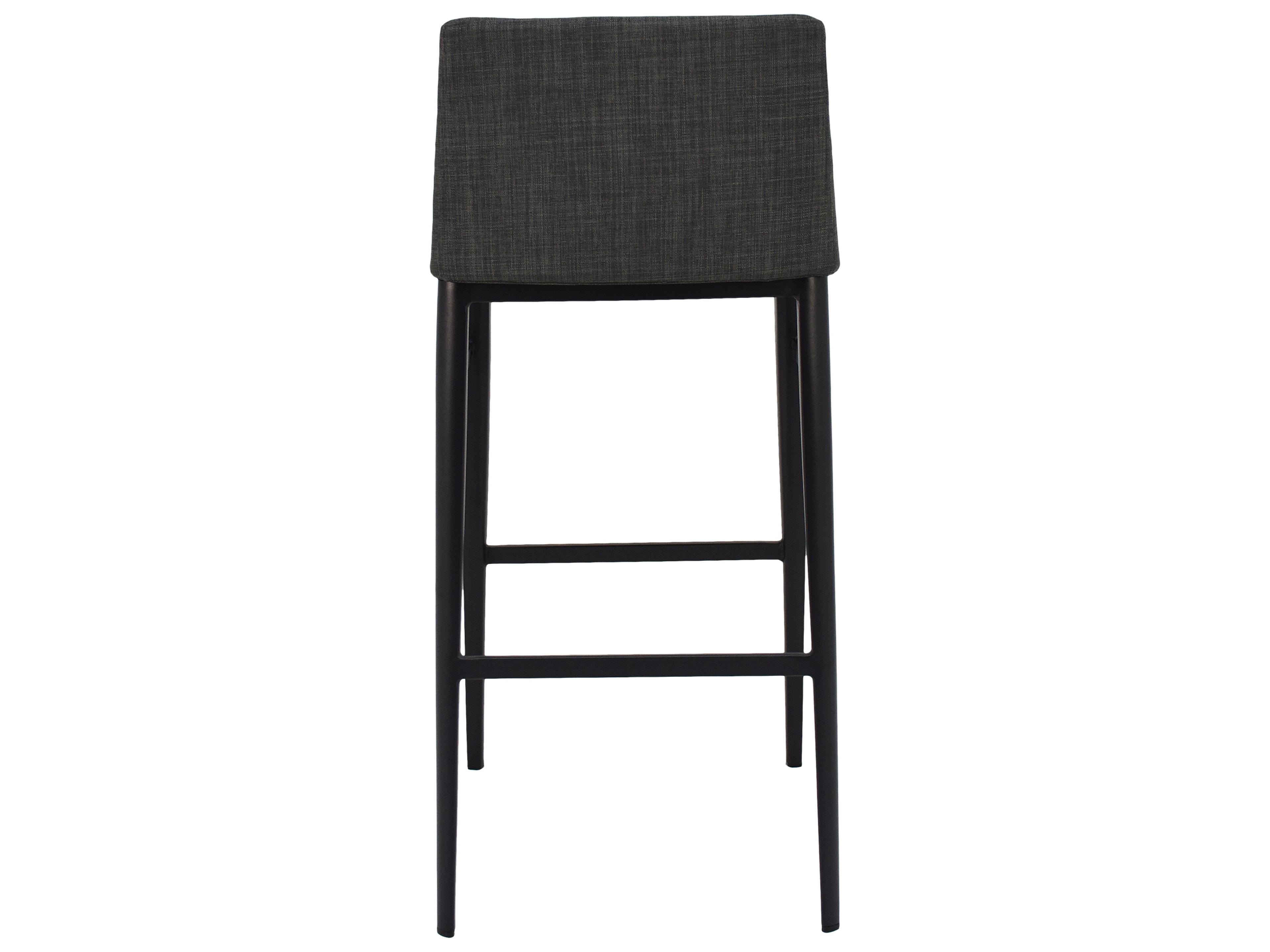 Moe's Home Upholstered Ply Wood Charcoal Grey Baron Bar Stool