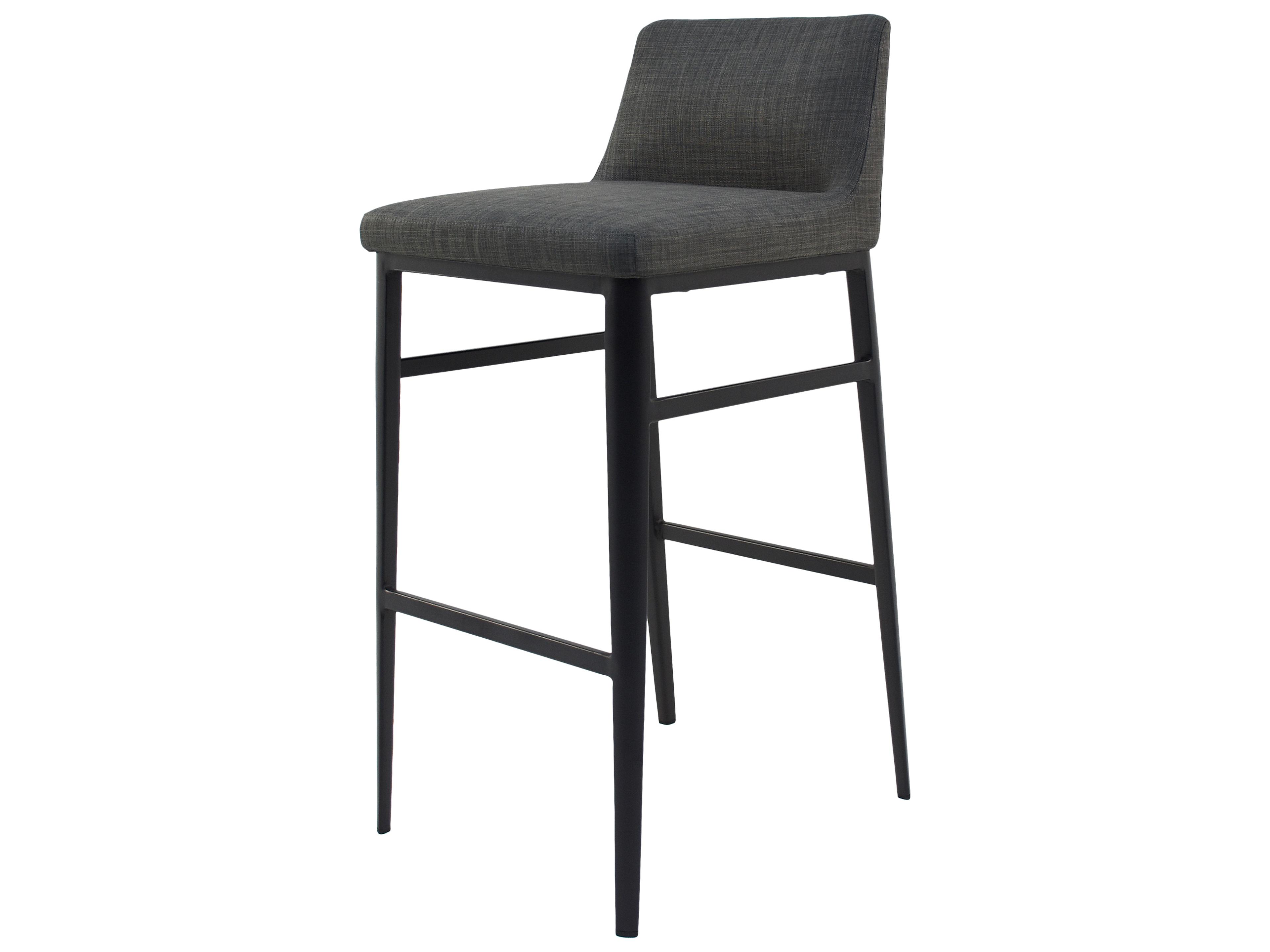 Moe's Home Upholstered Ply Wood Charcoal Grey Baron Bar Stool