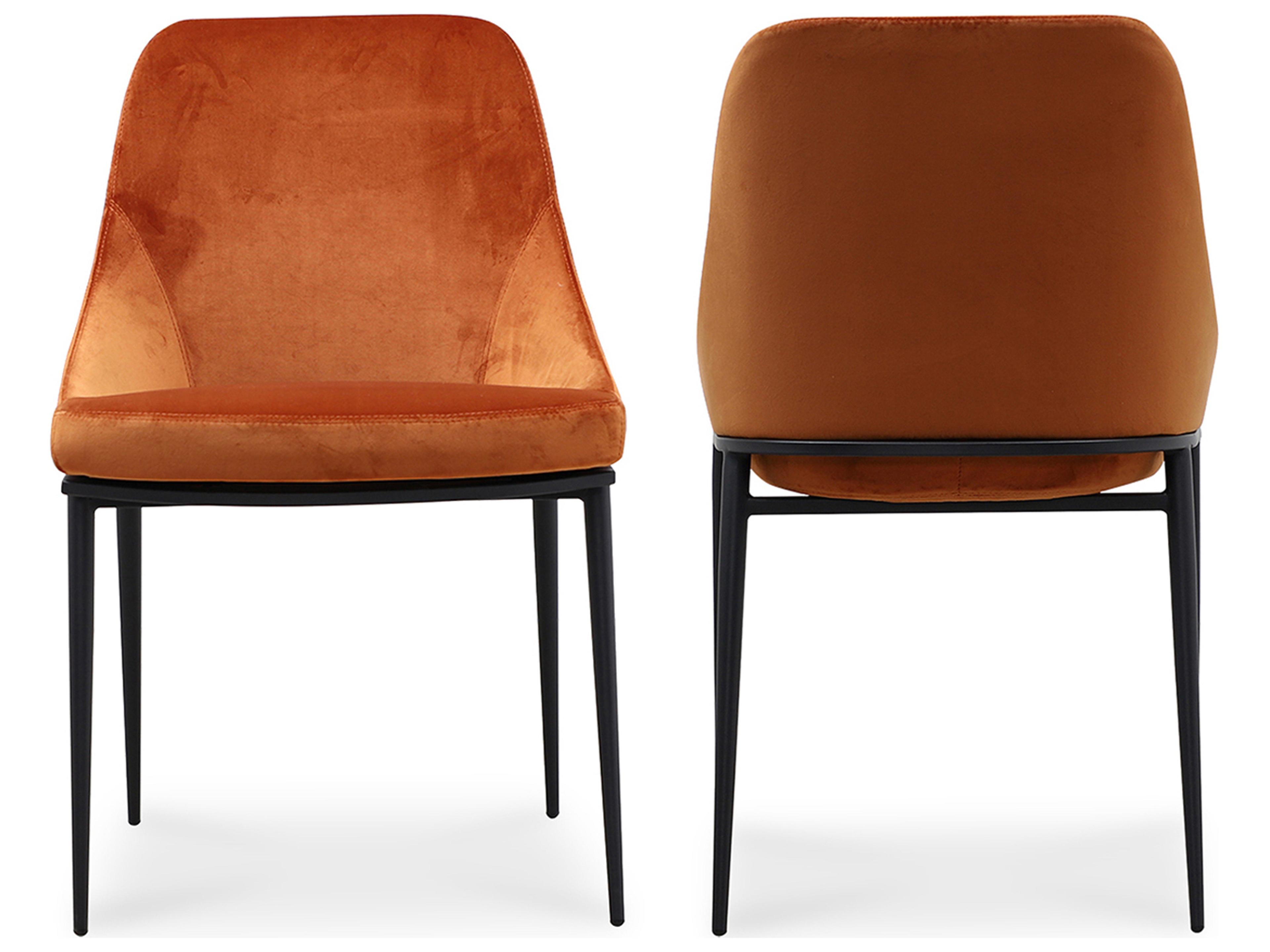 Moe's Home Sedona Ply Wood Orange Upholstered Side Dining Chair - Set of Two