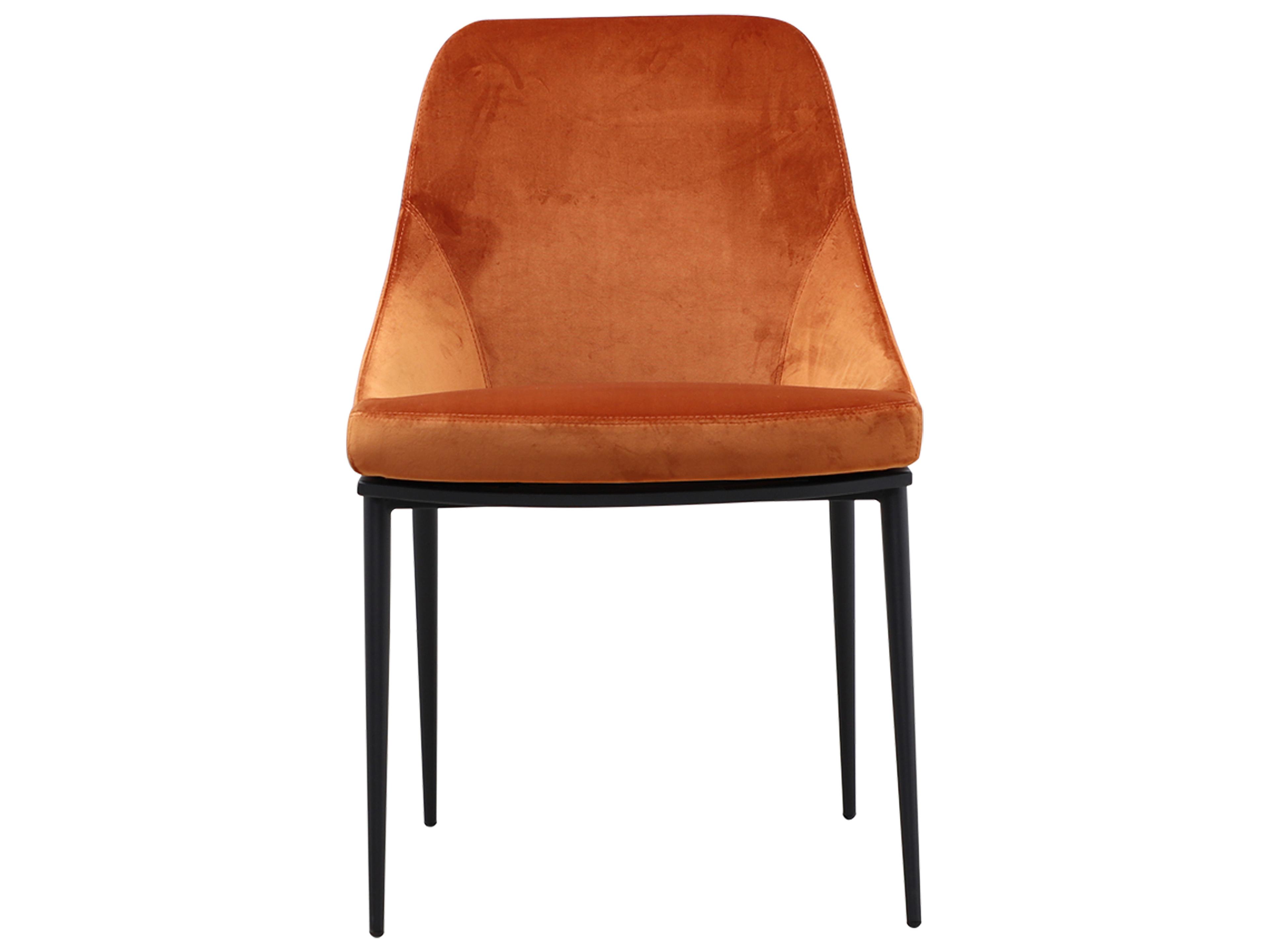 Moe's Home Sedona Ply Wood Orange Upholstered Side Dining Chair - Set of Two