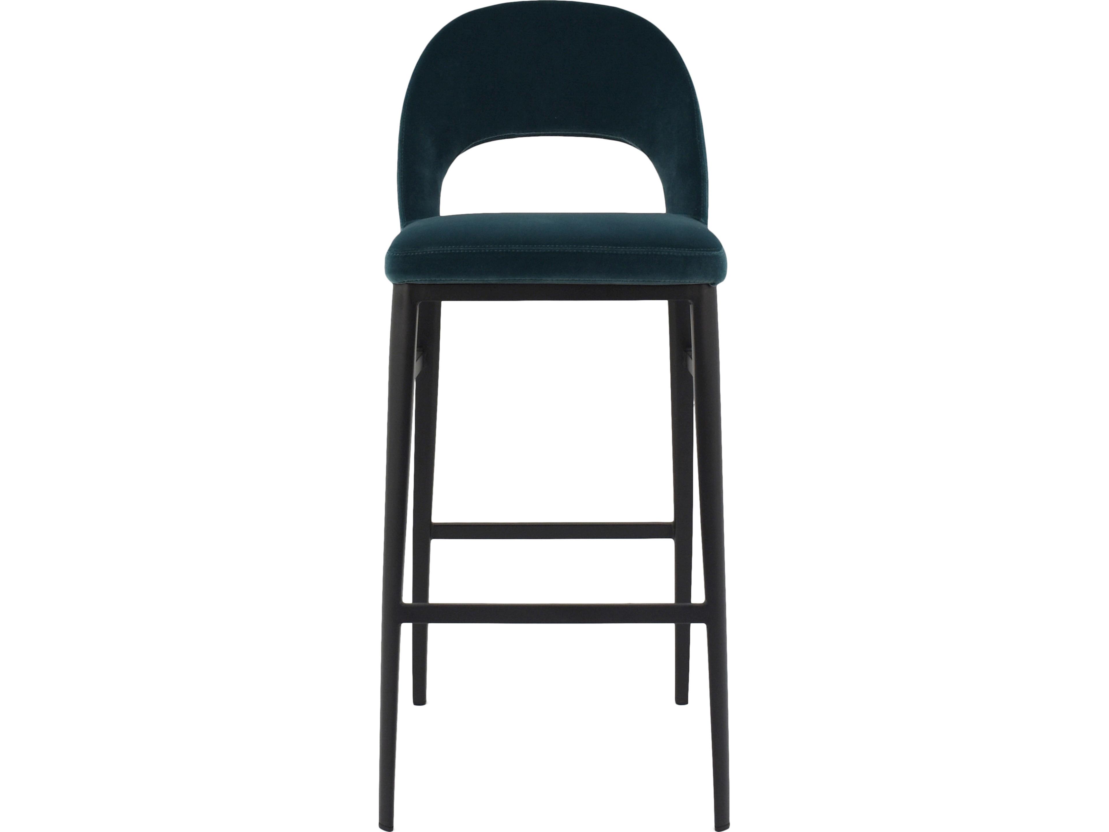 Roger Upholstered Ply Wood Teal Bar Stool