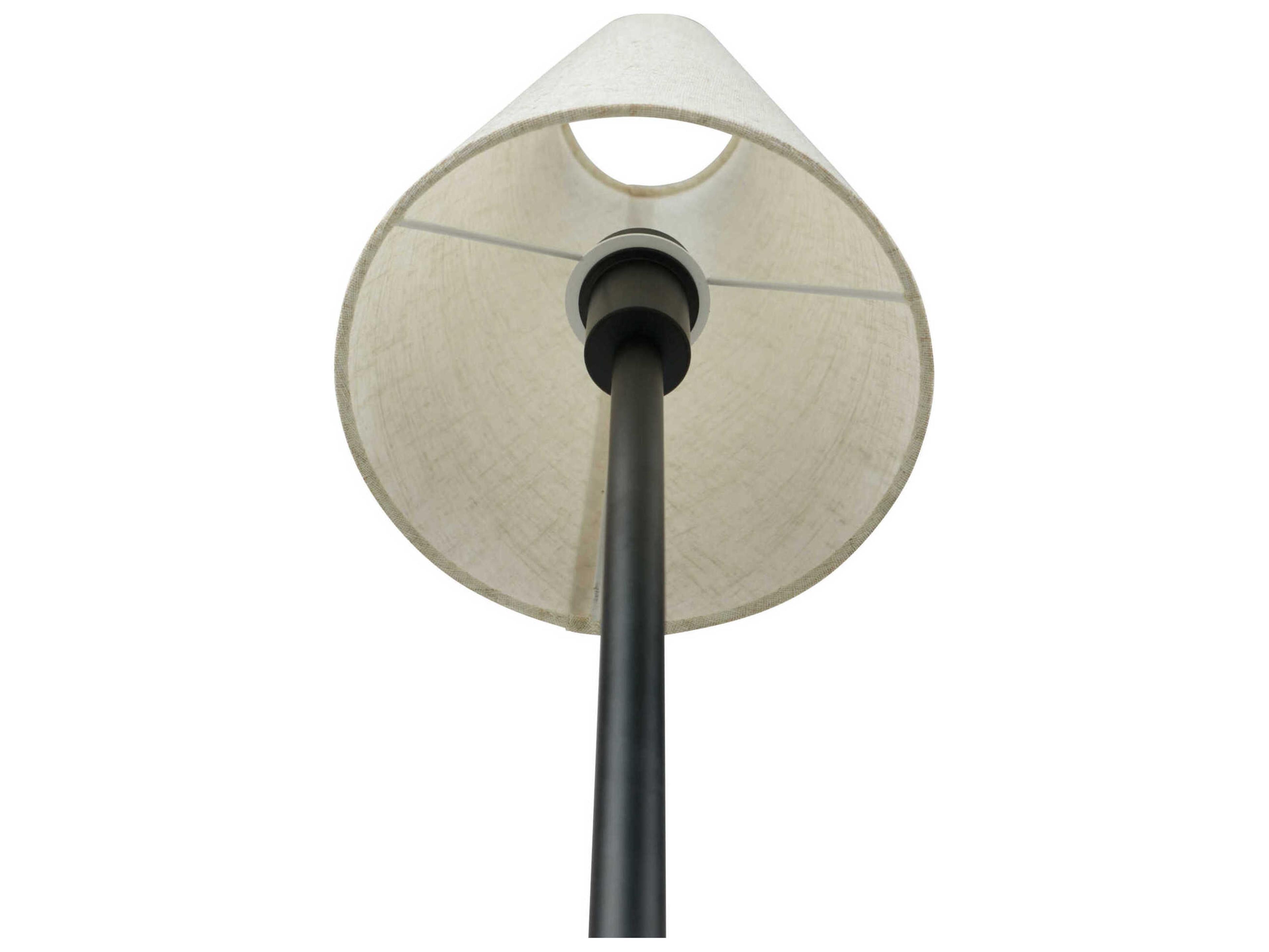 Moe's Home Mathis Black Flecked Linen Fabric Floor Lamp