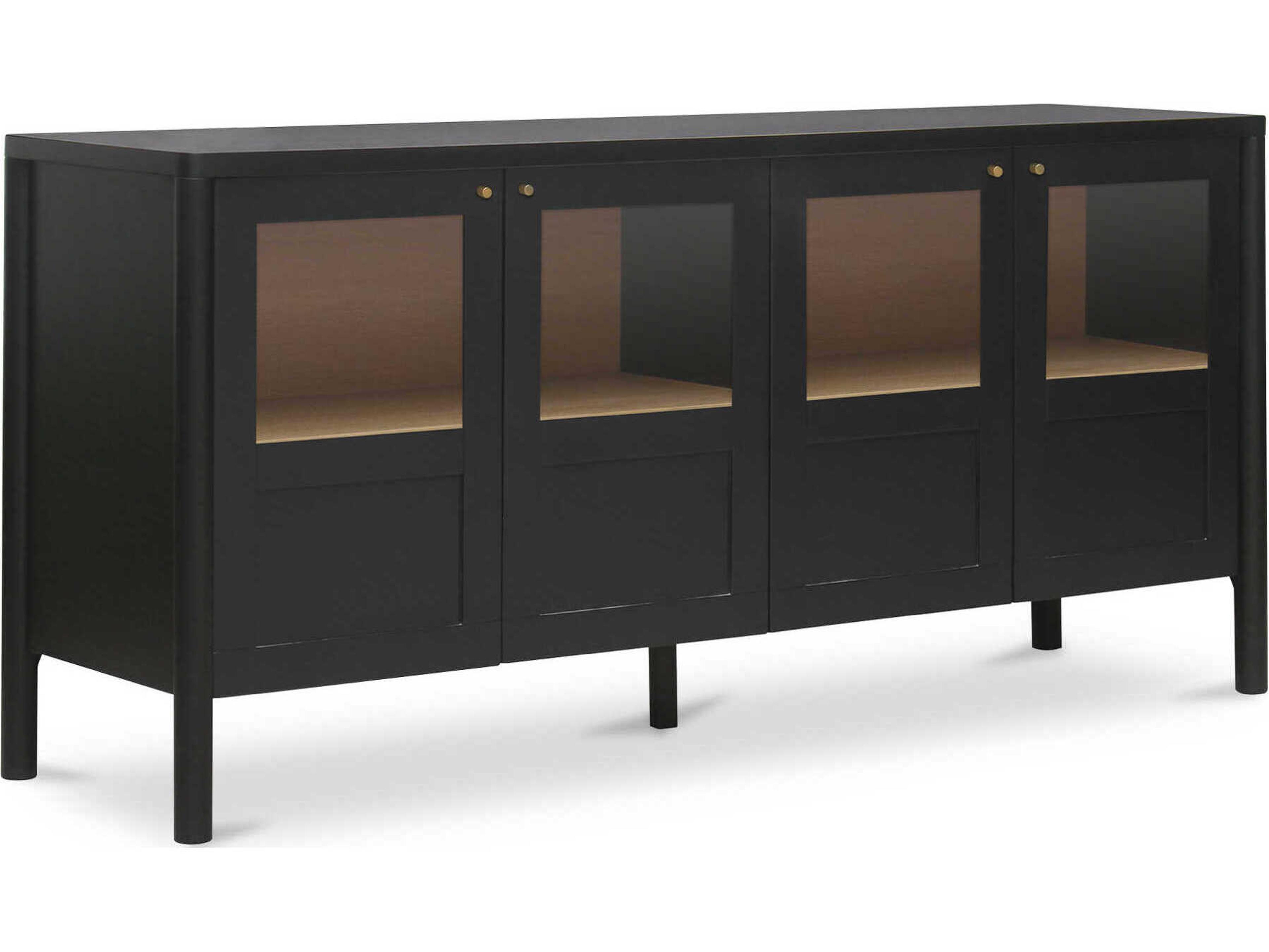 Hannah 72" Oak Wood Black Sideboard