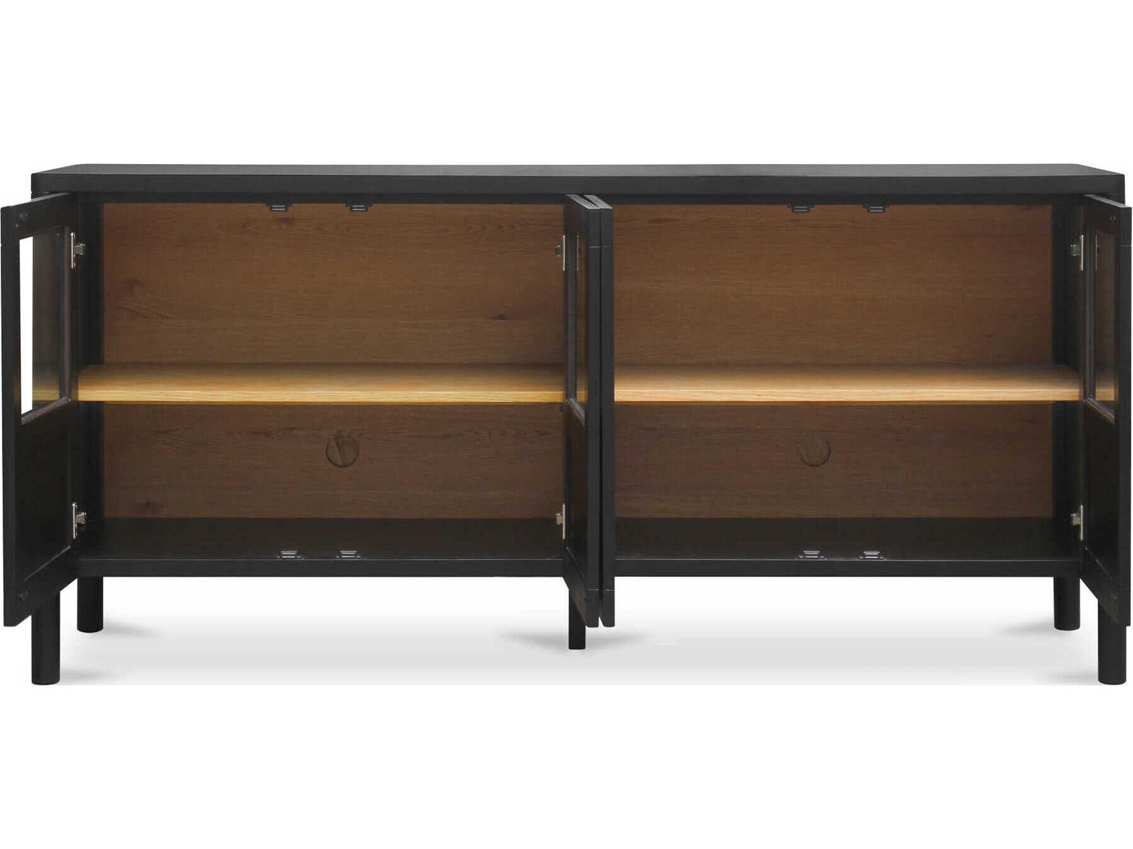 Moe's Home Hannah 72" Oak Wood Black Sideboard