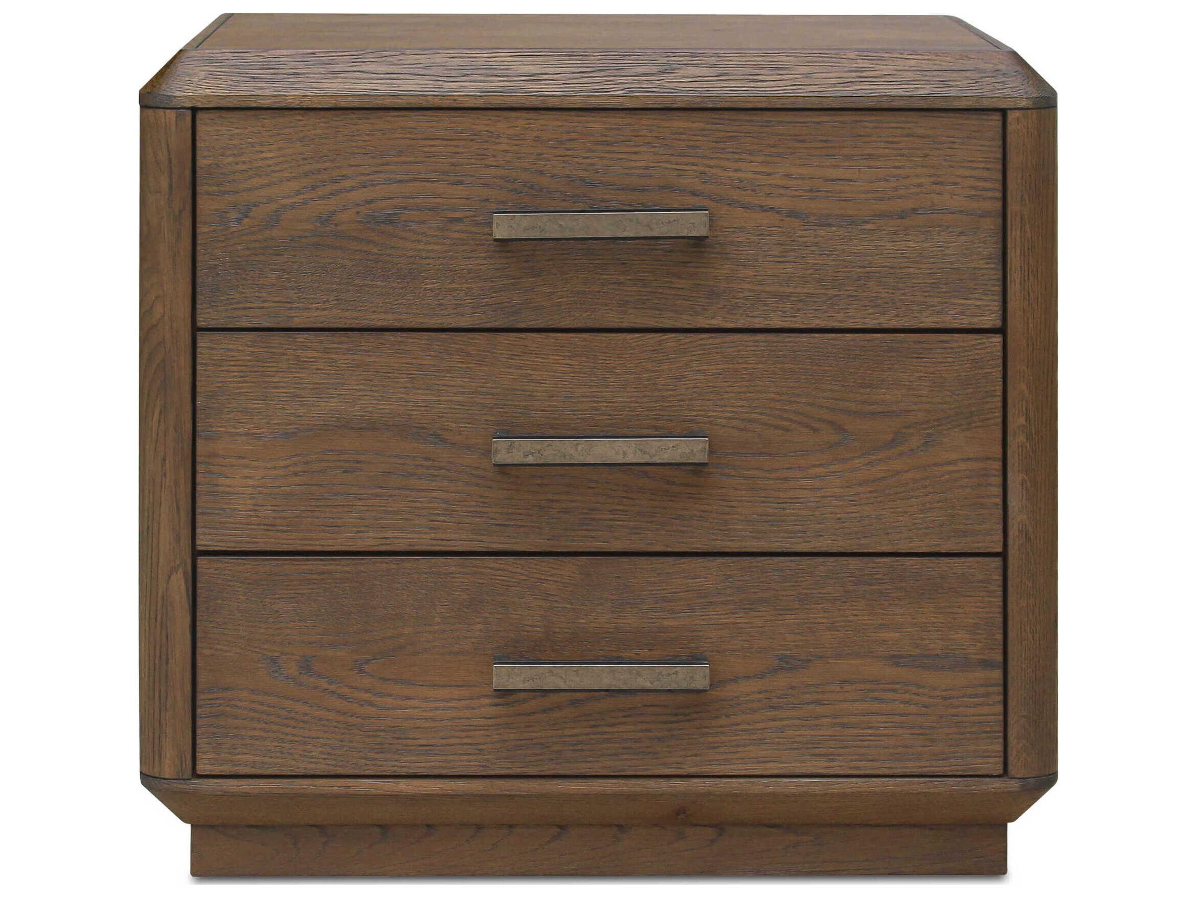 Caleb 3-Drawers Oak Wood Nightstand