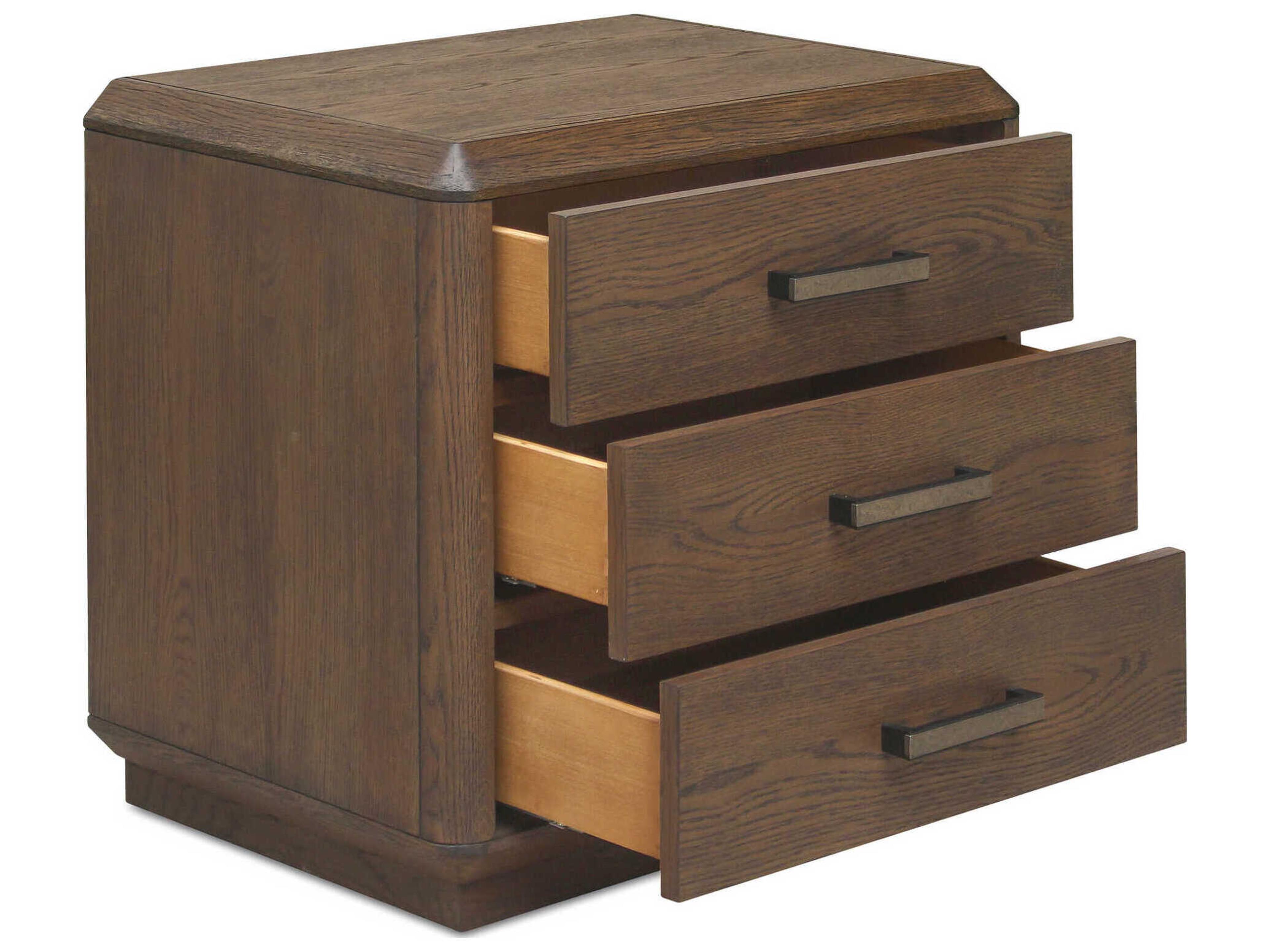 Moe's Home Caleb 3-Drawers Oak Wood Nightstand