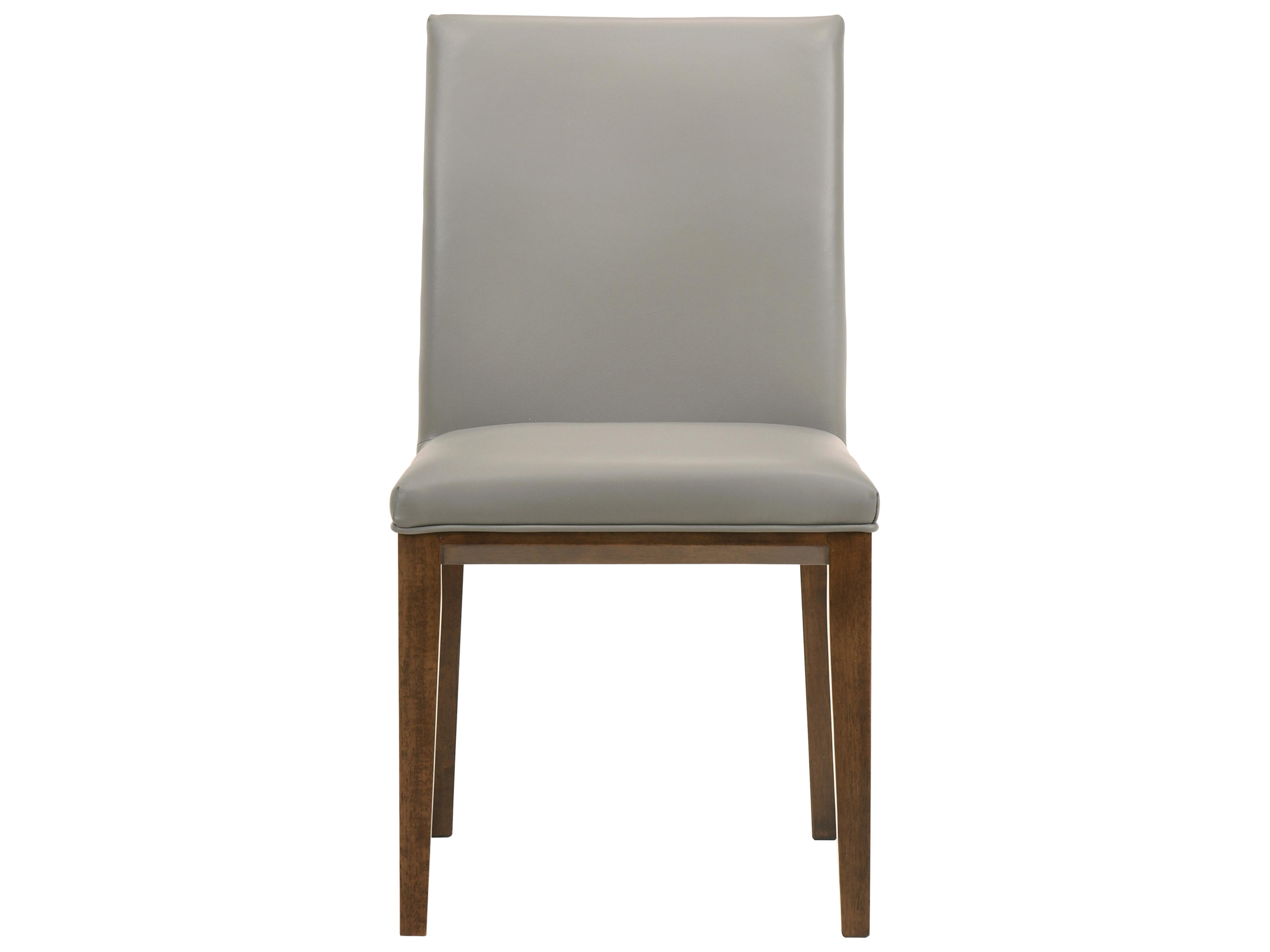 Moe's Home Rubberwood Gray Upholstered Side Dining Chair - Set of Two