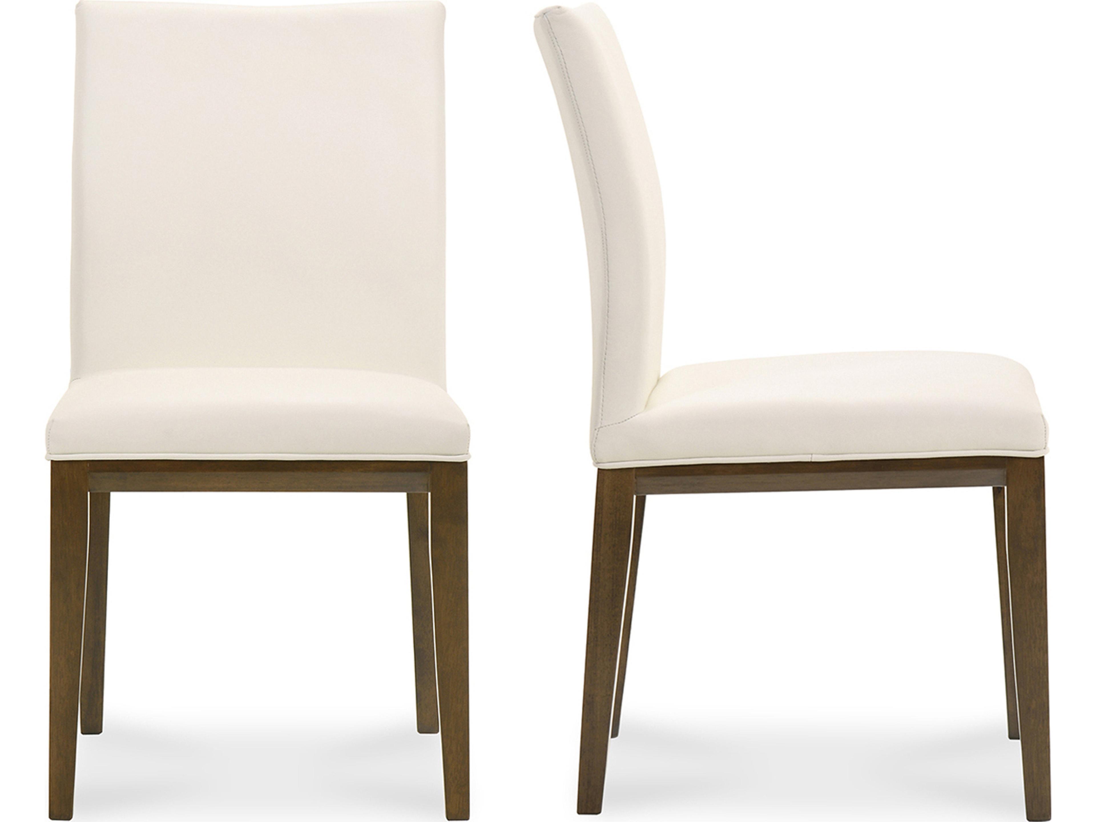 Frankie Dining Chair Set of Two White Leather