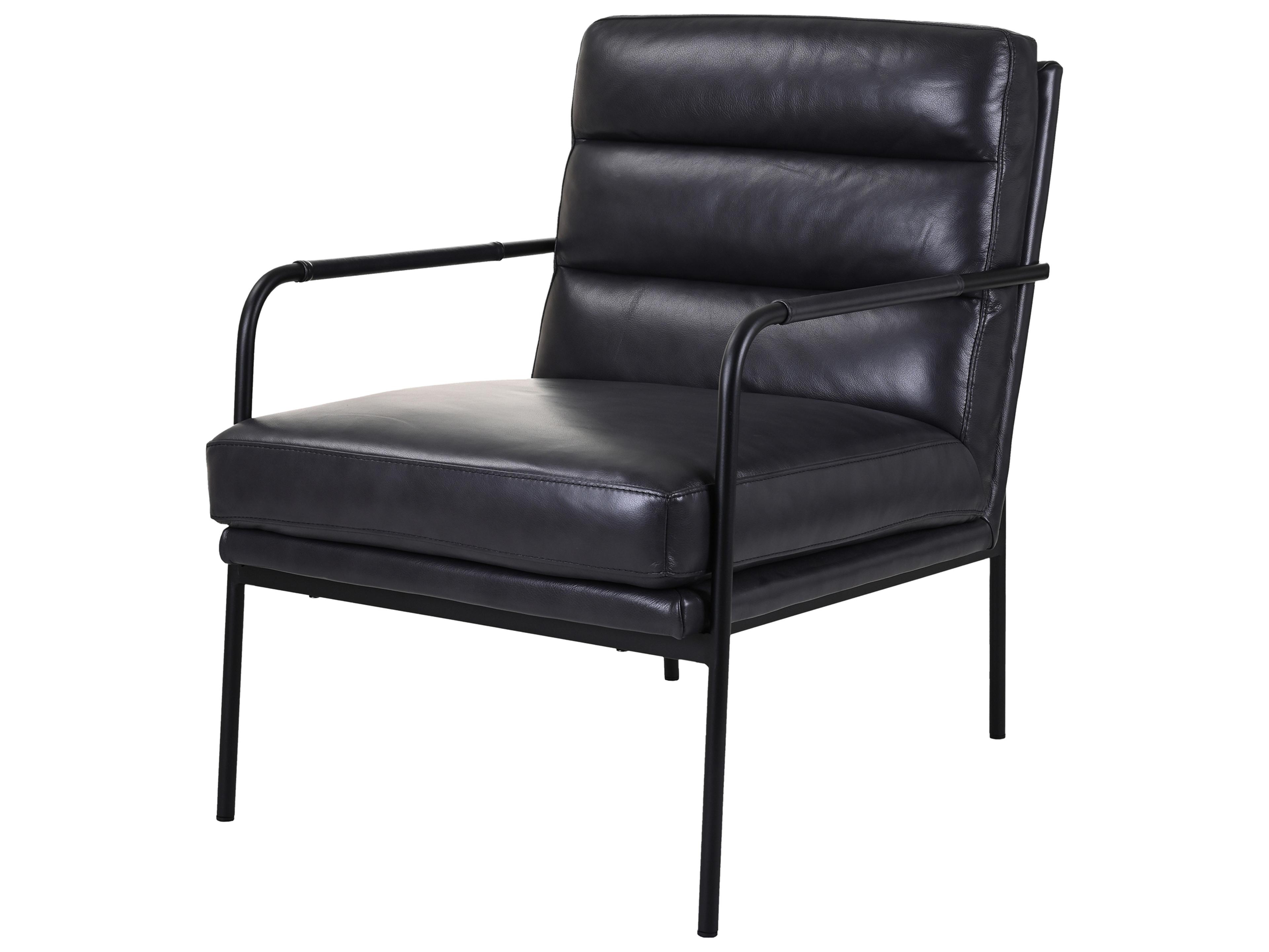 Moe's Home Black Leather Accent Chair
