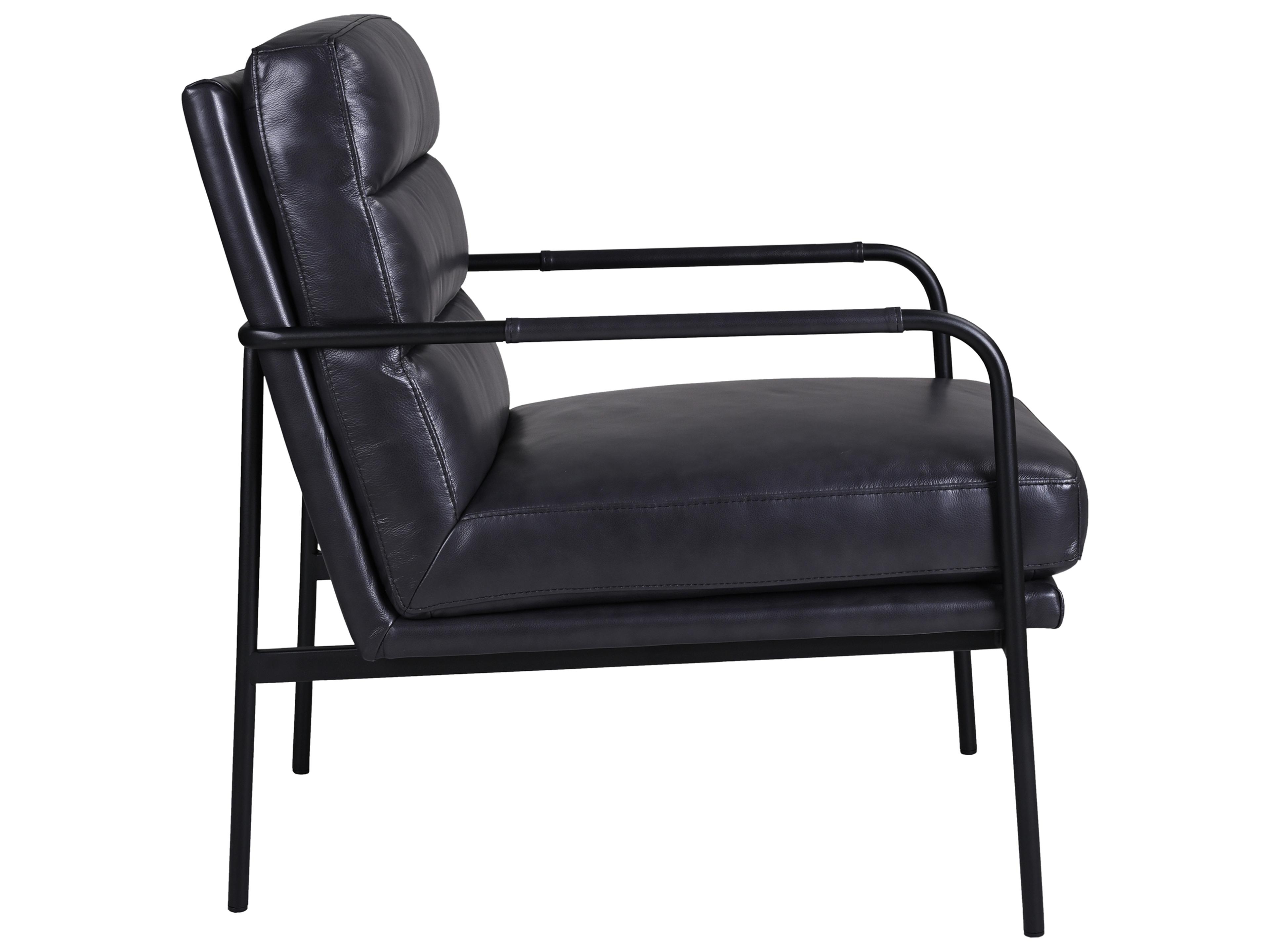 Moe's Home Black Leather Accent Chair
