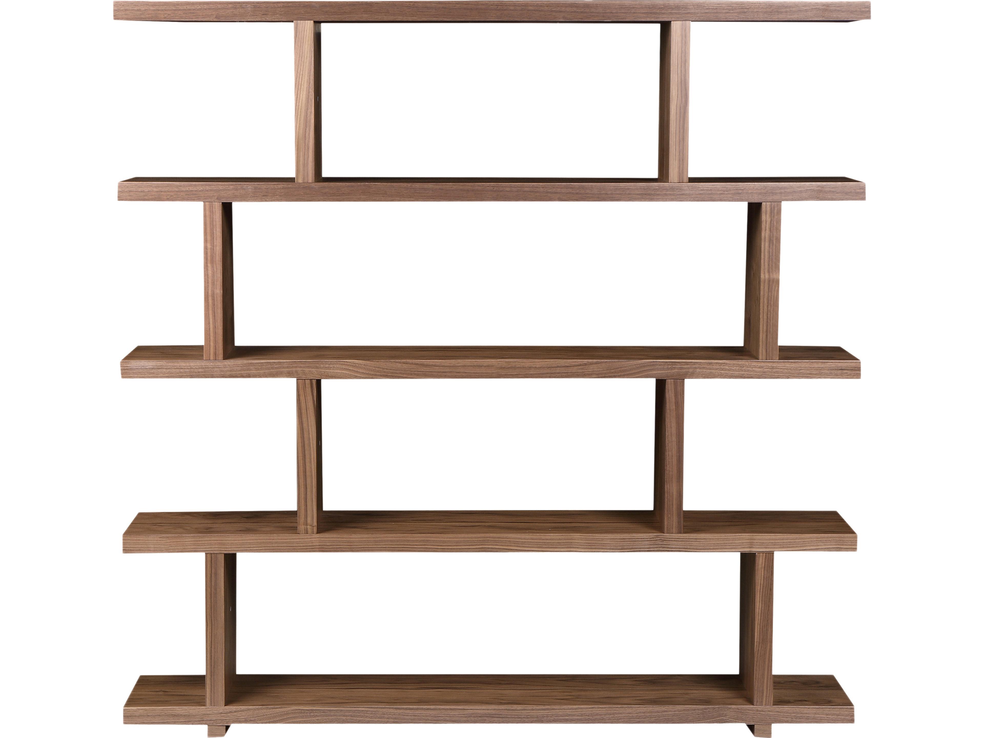 Miri Large Shelf Walnut Veneer Geometric Bookcase