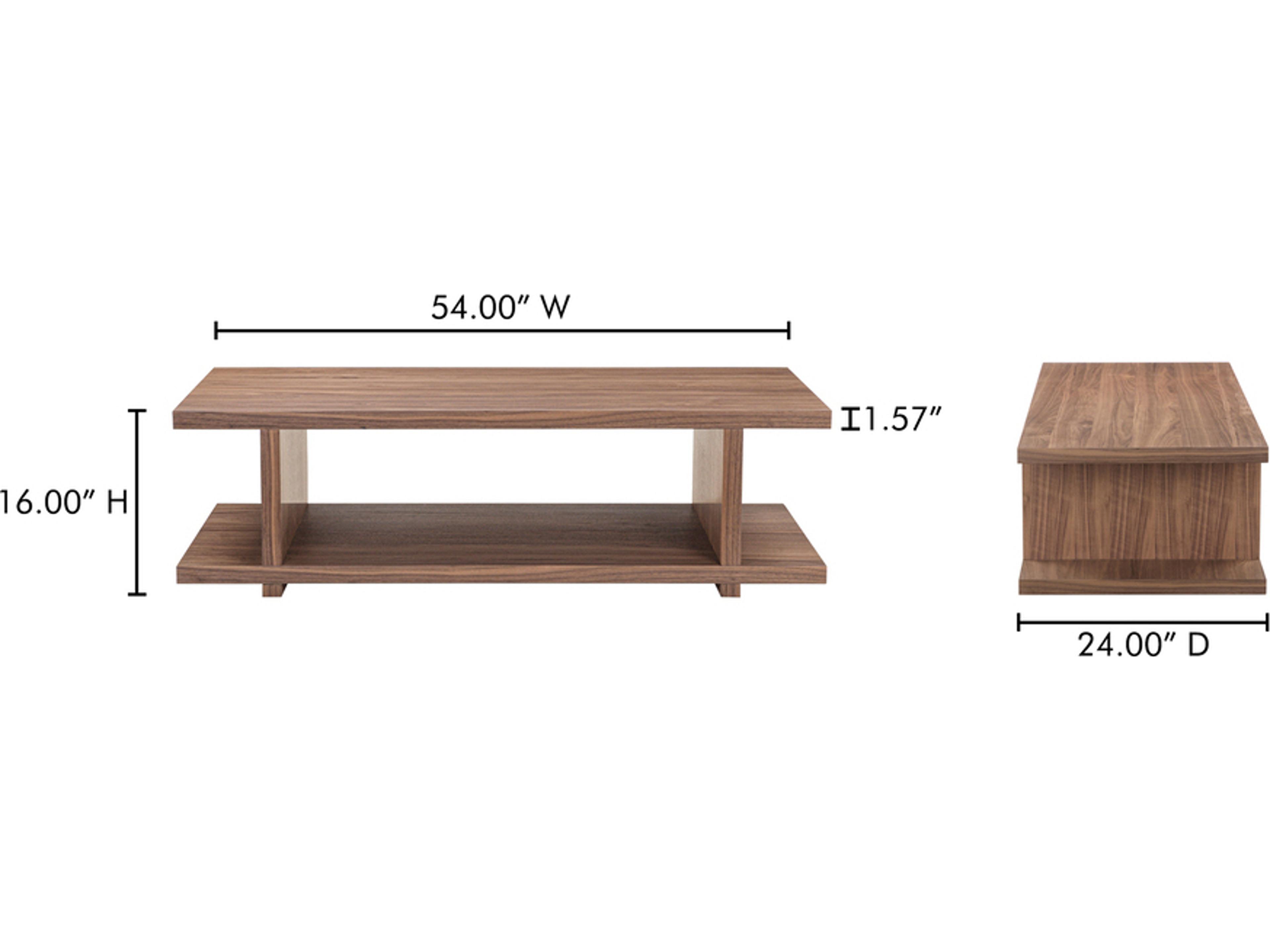 Moe's Home Miri Rectangular Walnut Coffee Table