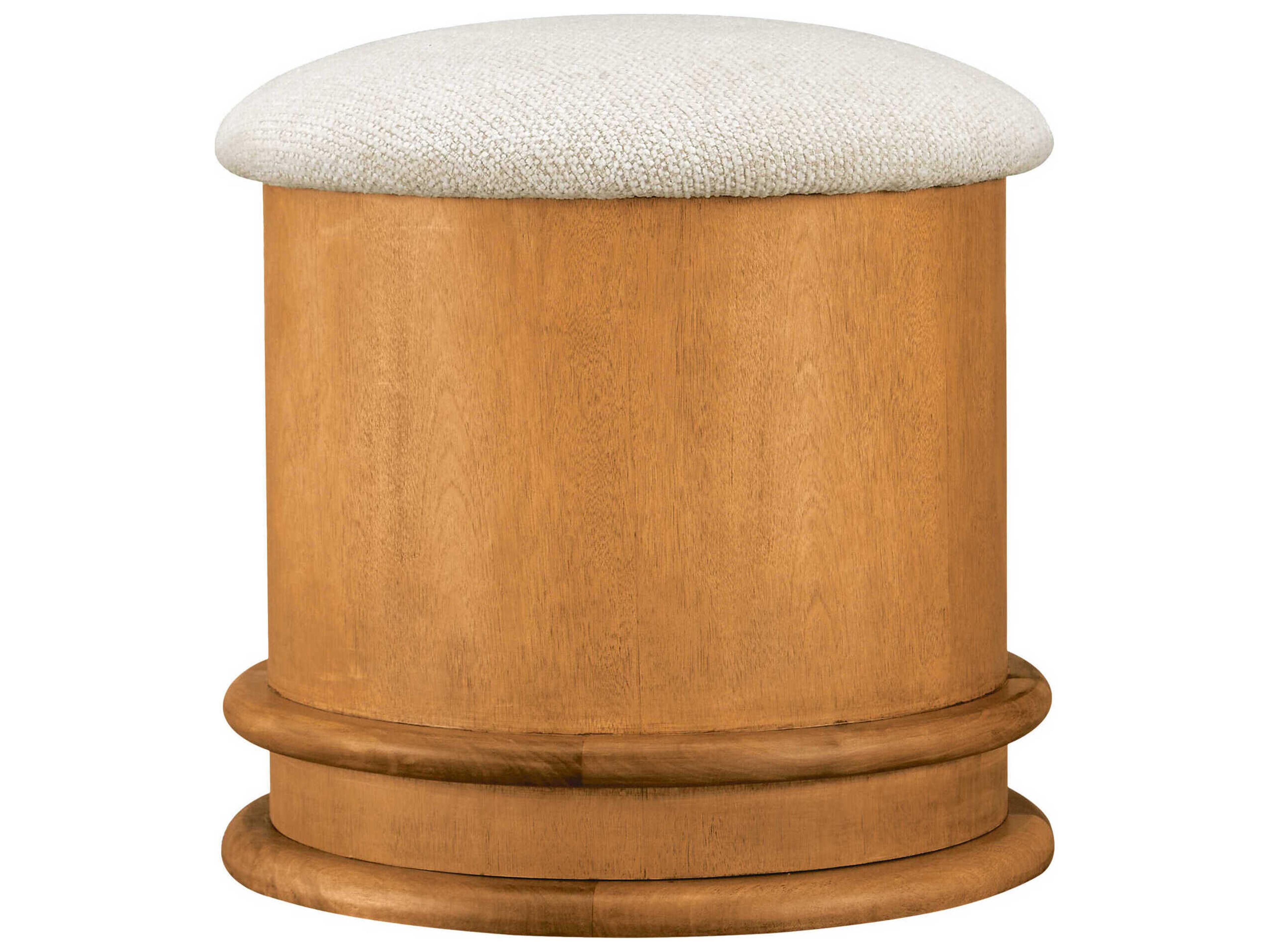Moe's Home Piccolo Flecked Oatmeal Beige Upholstered Accent Stool