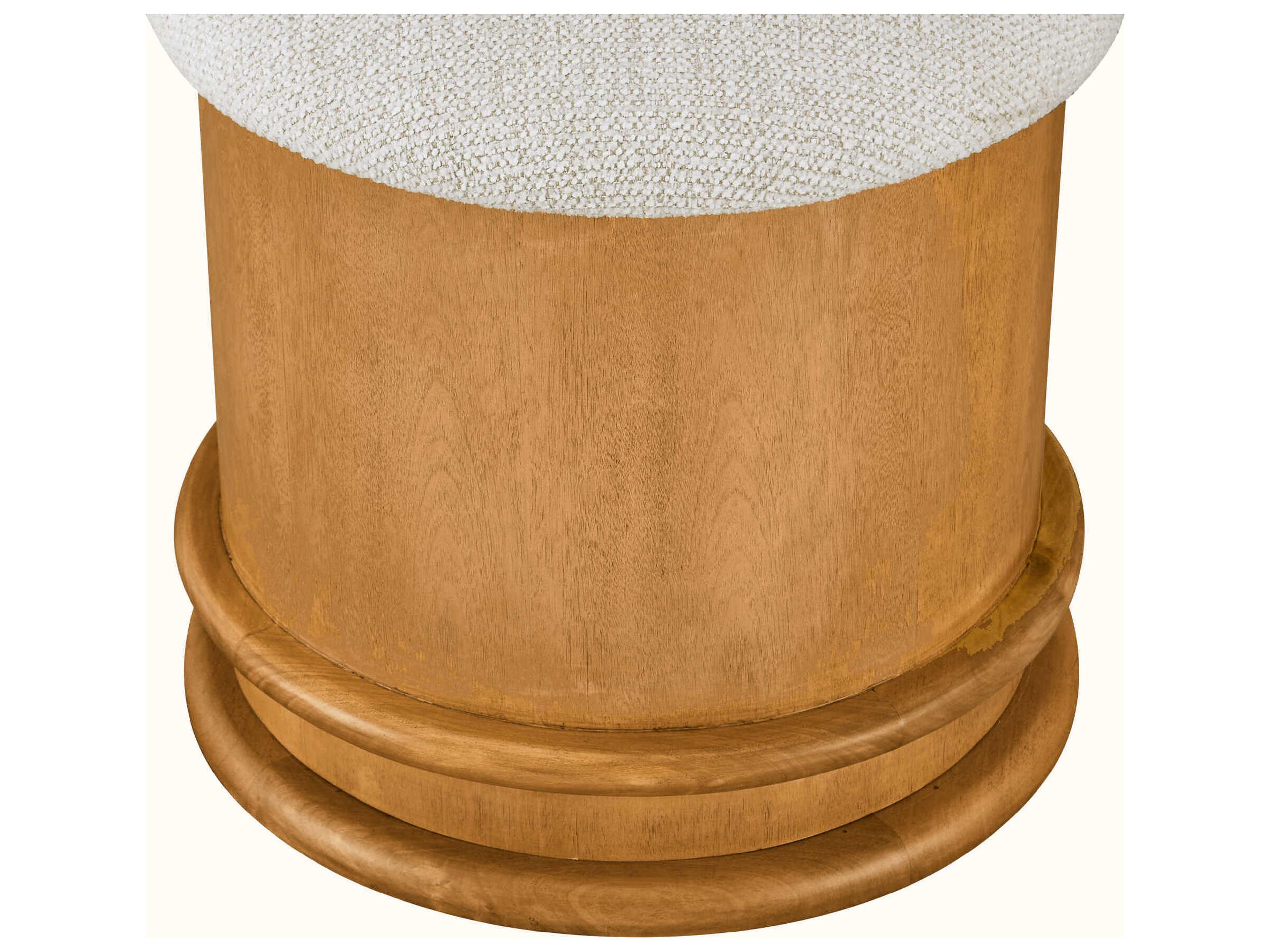 Moe's Home Piccolo Flecked Oatmeal Beige Upholstered Accent Stool