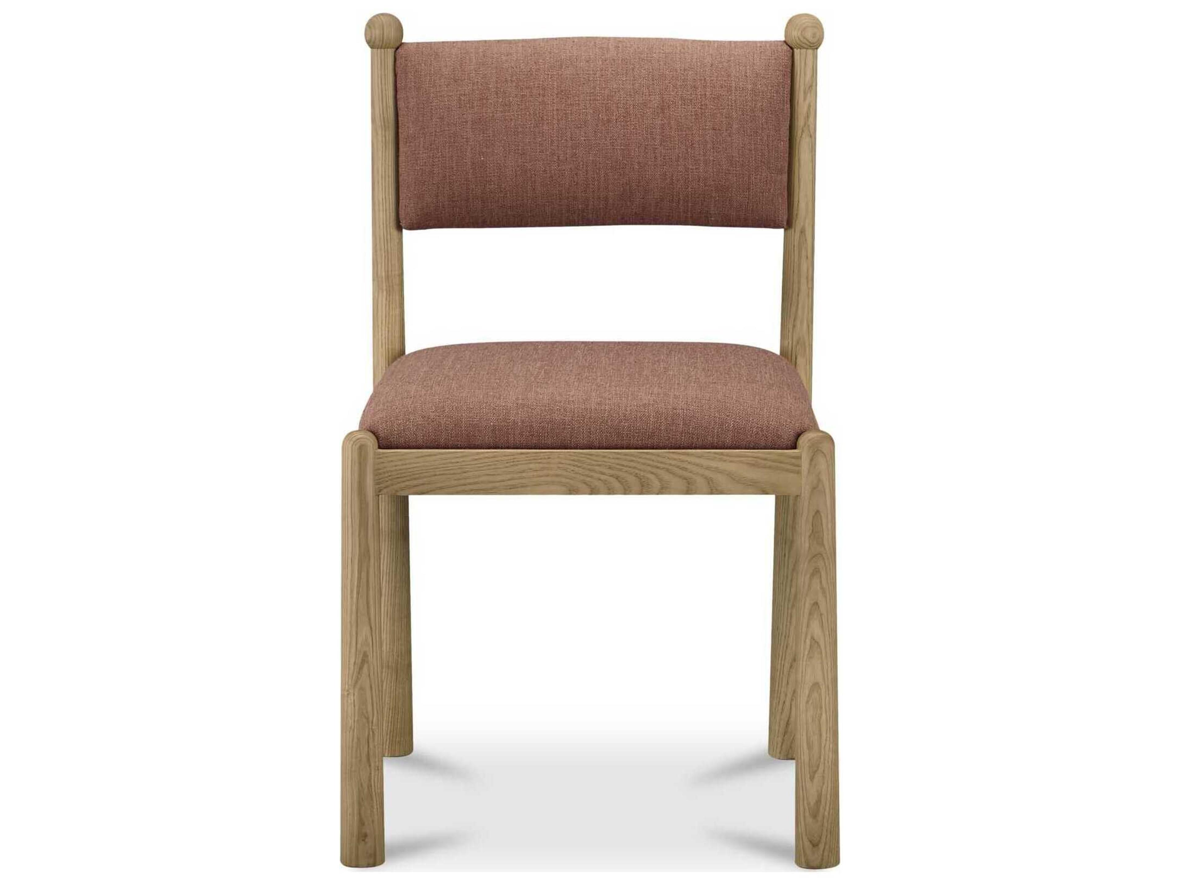 Moe's Home Villetta Ash Wood Pink Upholstered Armless Dining Chair Set of 2