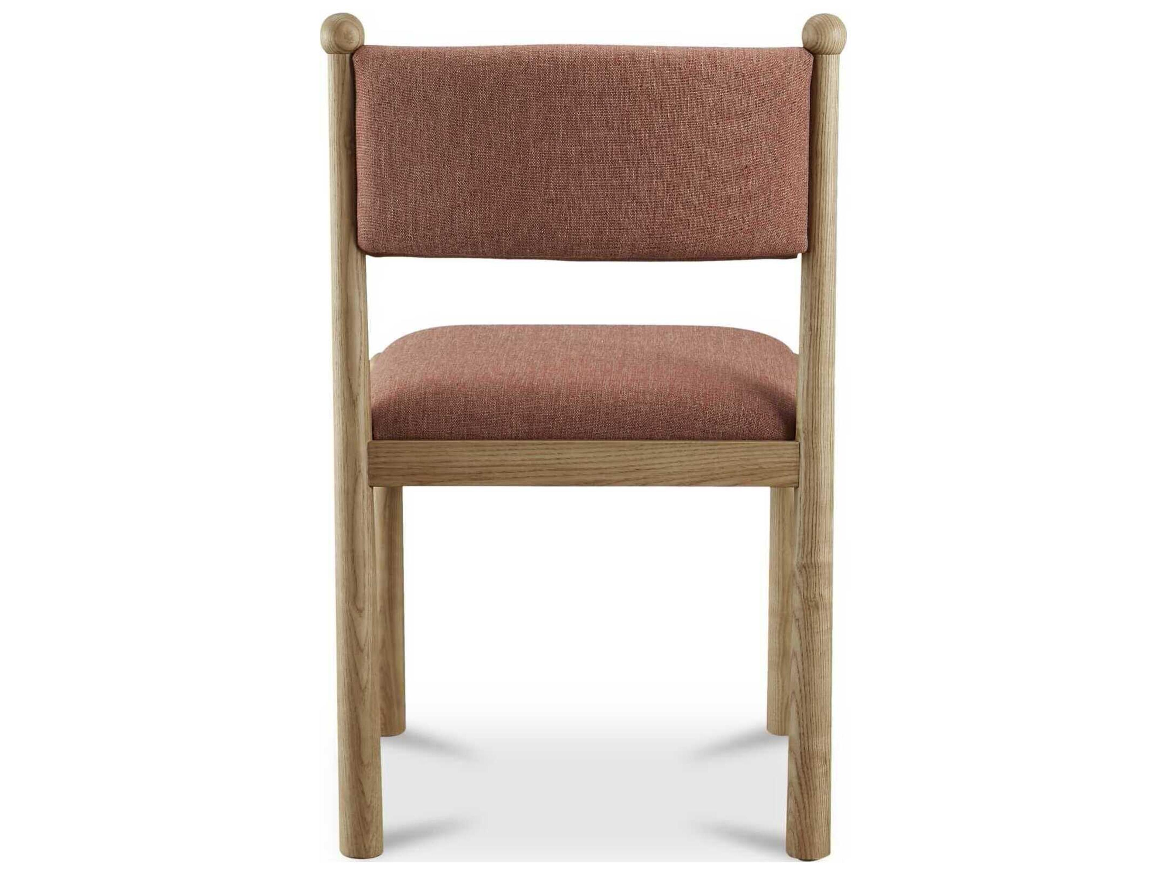 Moe's Home Villetta Ash Wood Pink Upholstered Armless Dining Chair Set of 2