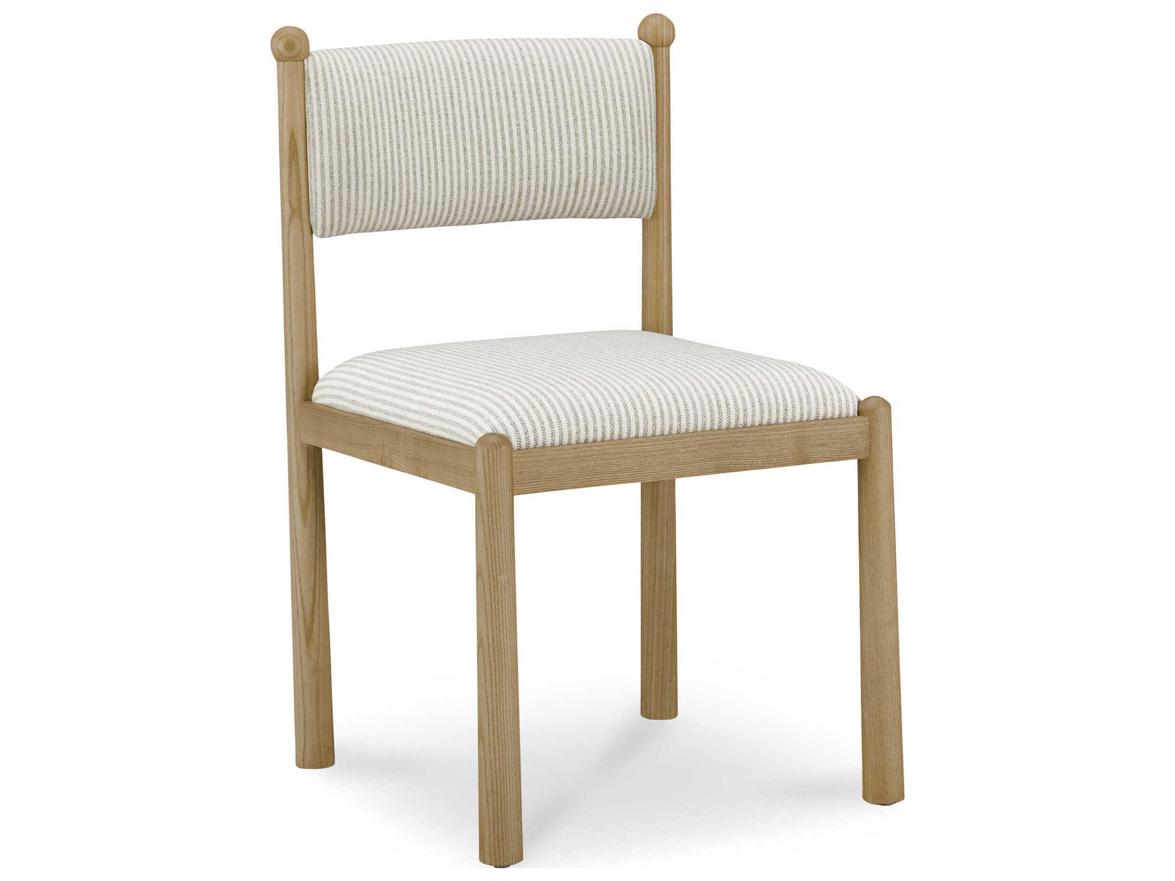 Villetta Ash Wood White Upholstered Armless Dining Chair Set of 2