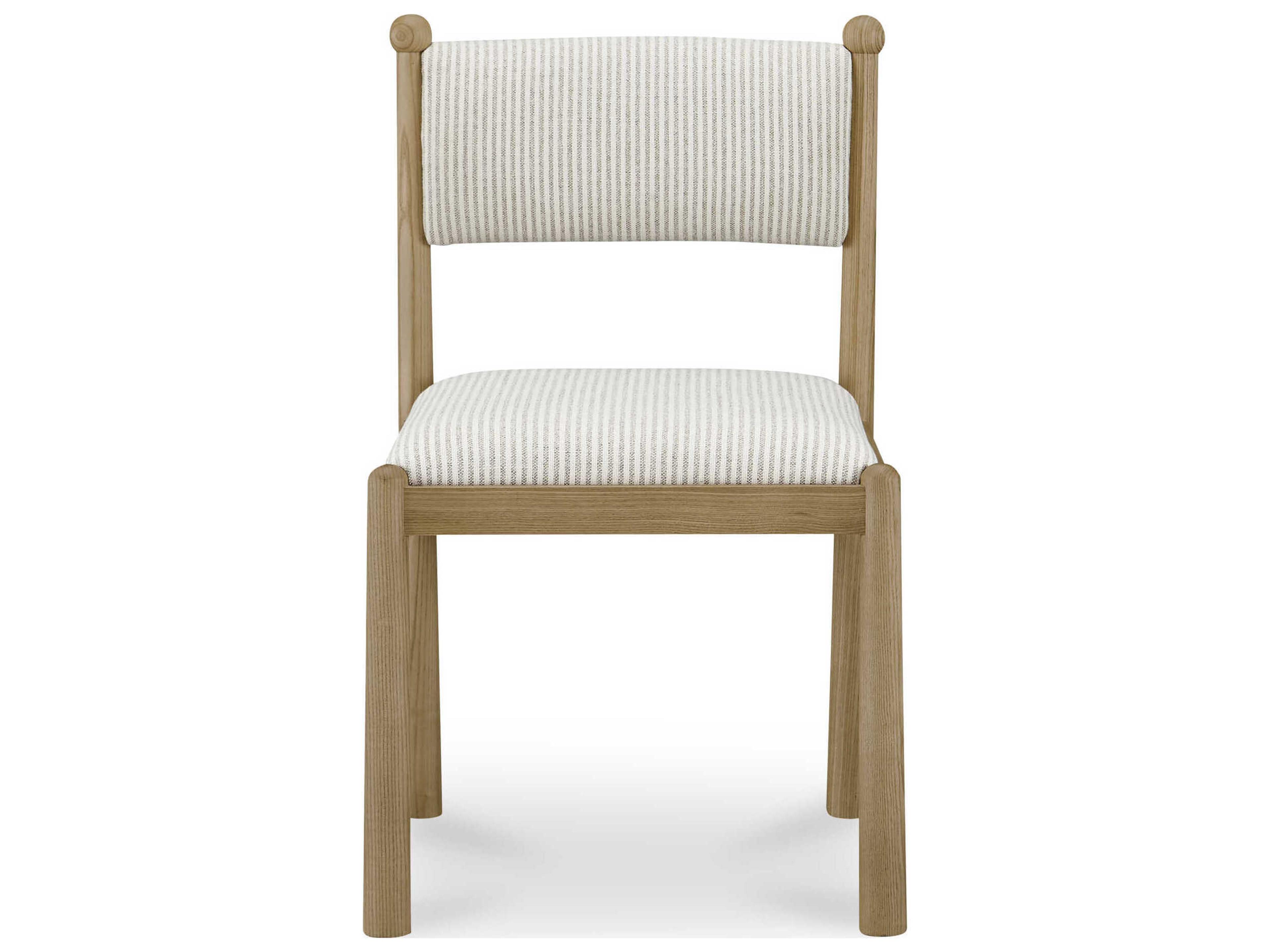 Moe's Home Villetta Ash Wood White Upholstered Armless Dining Chair Set of 2