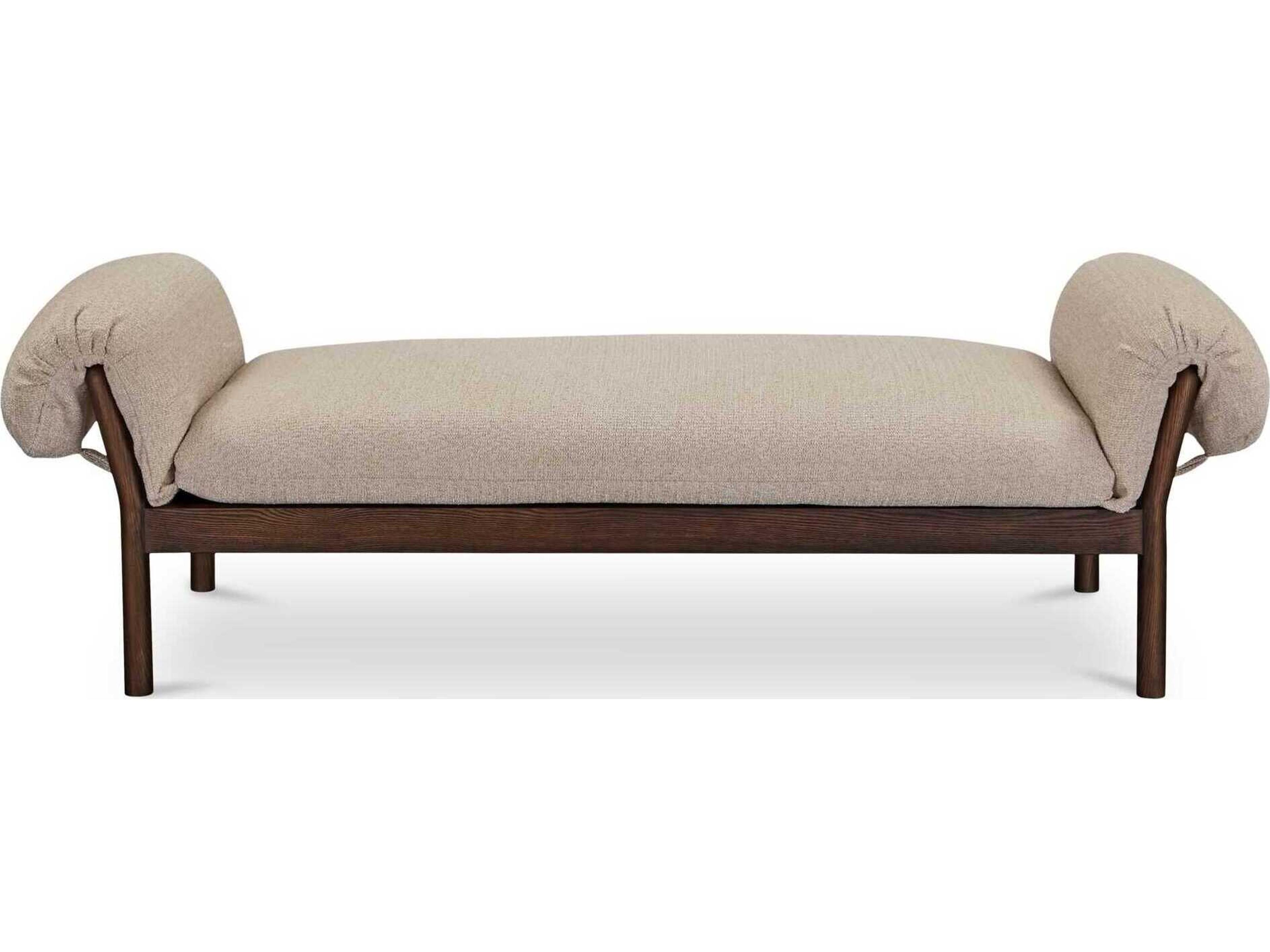 Moe's Home Cardero Beige Ash Wood Upholstered Daybed Bed