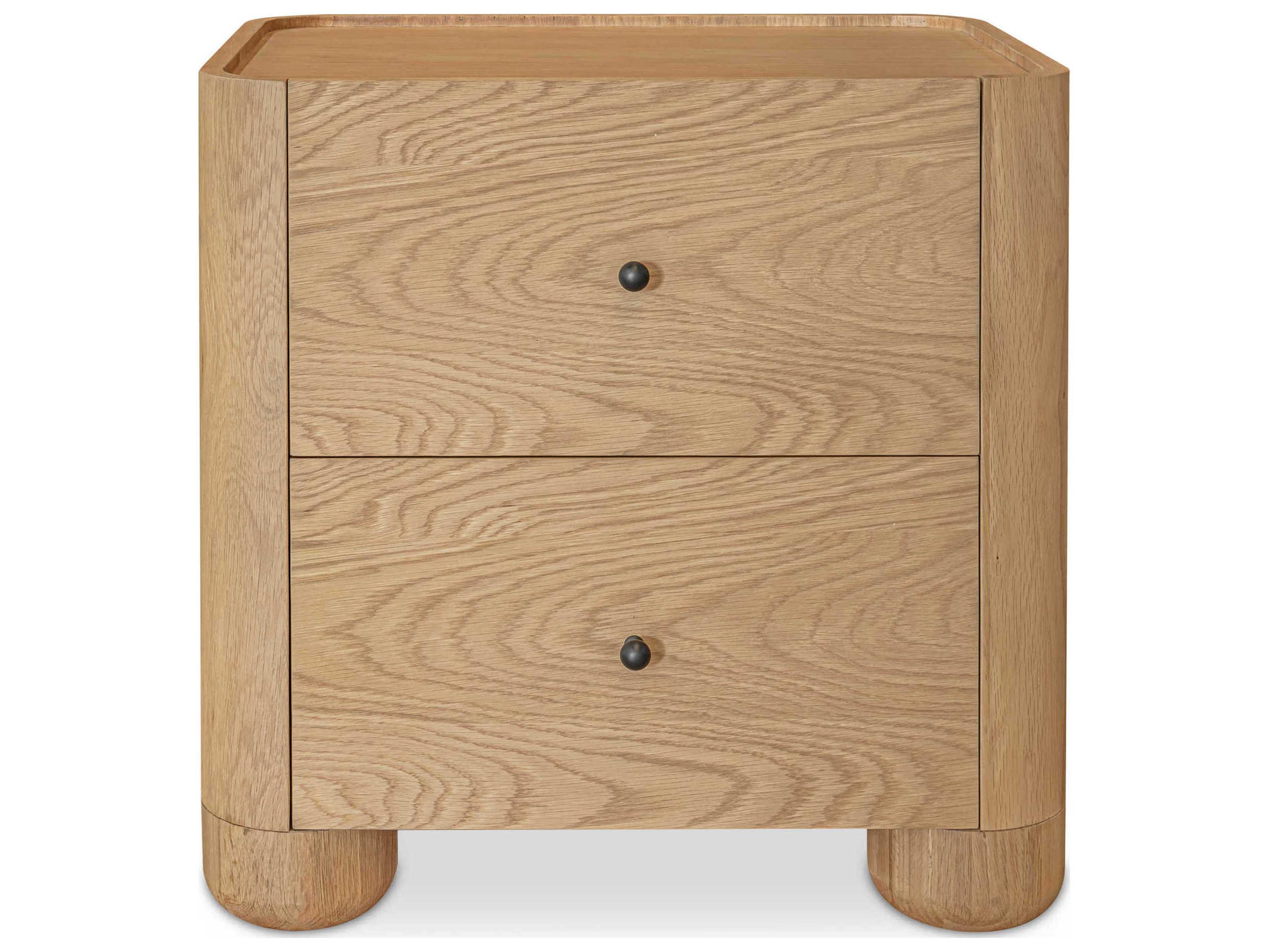 Gibson 2-Drawers Oak Wood Nightstand