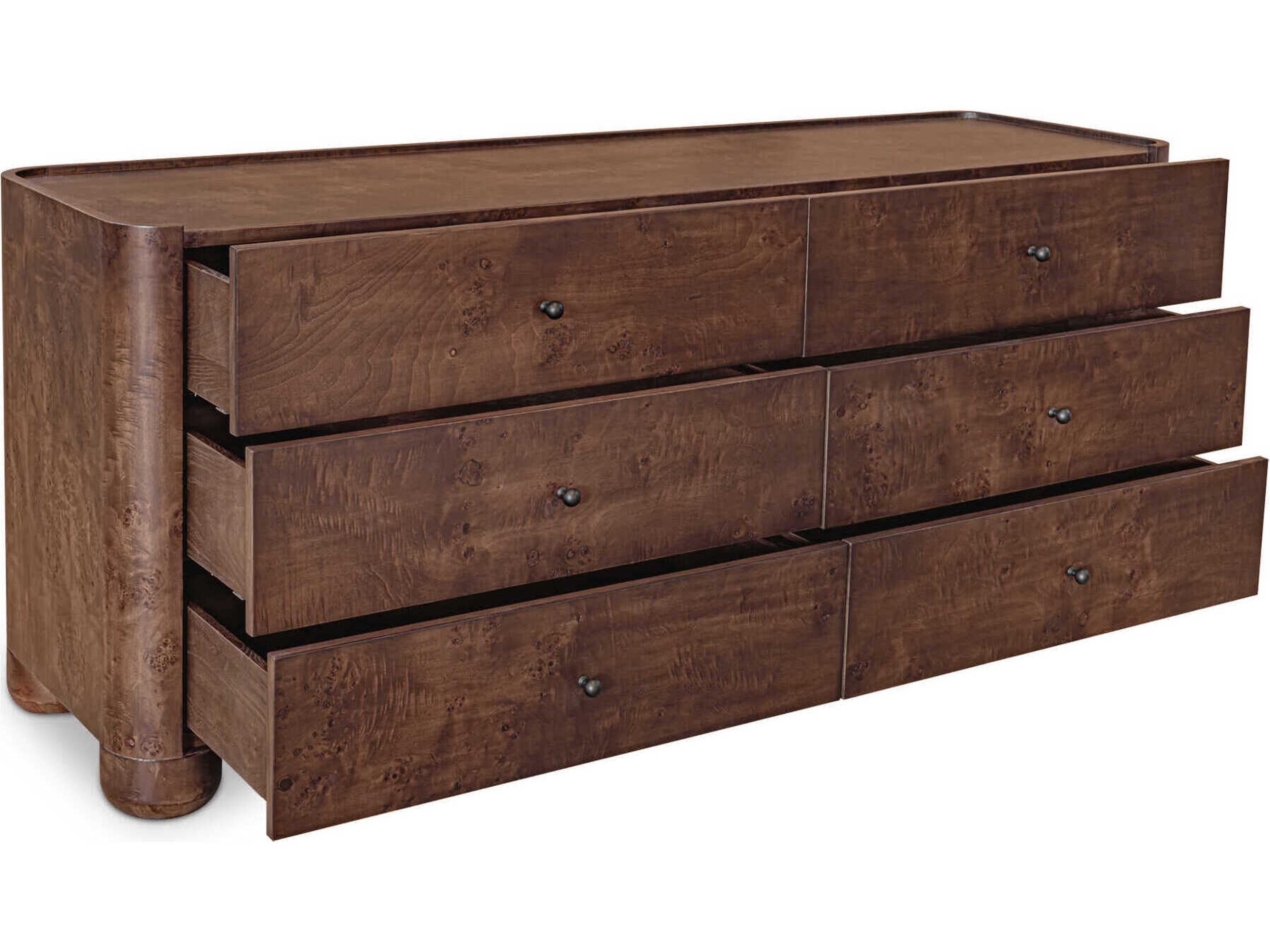 Moe's Home Gibson 6-Drawers Oak Wood Double Dresser