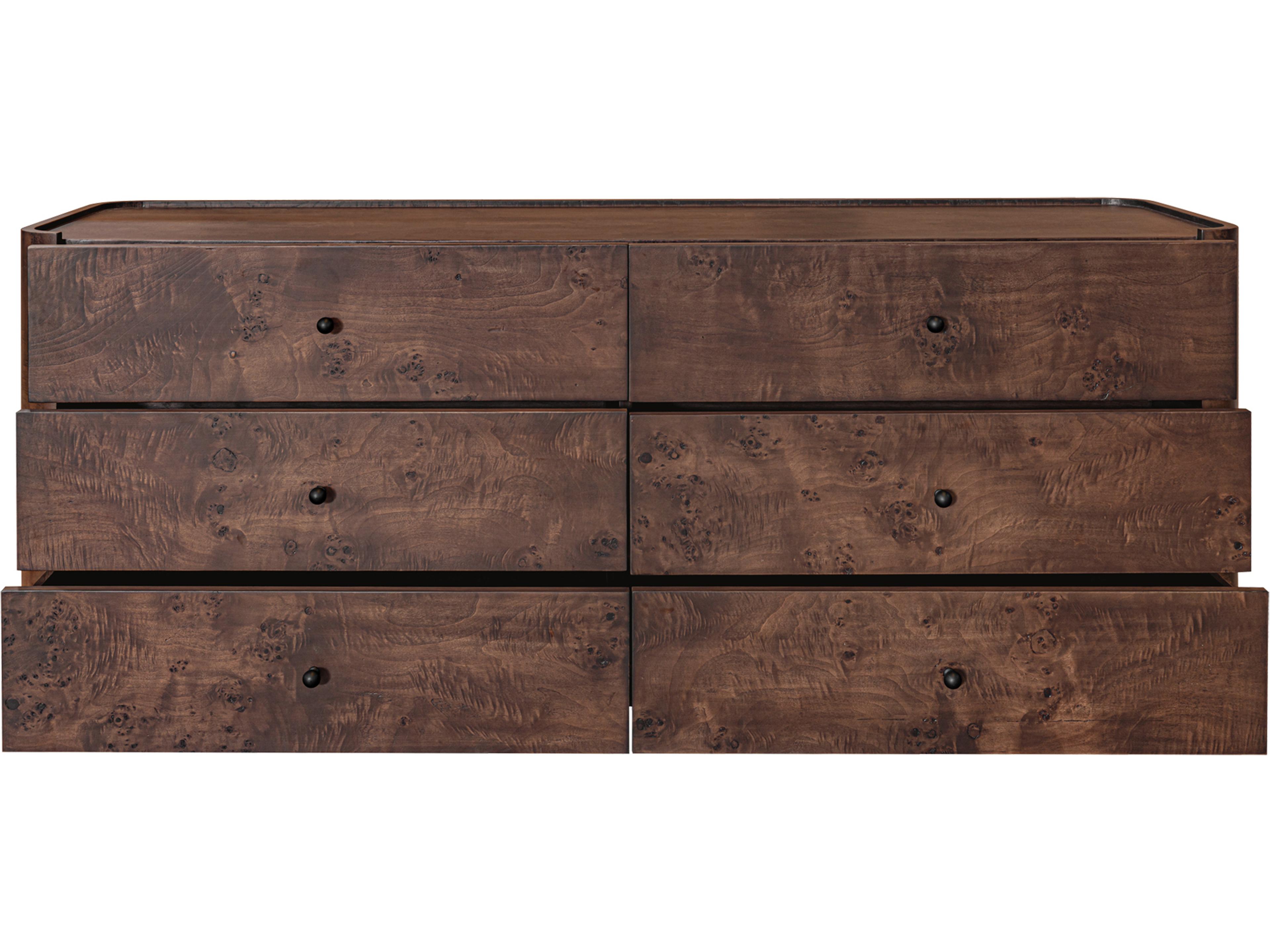 Moe's Home Gibson 6-Drawers Oak Wood Double Dresser