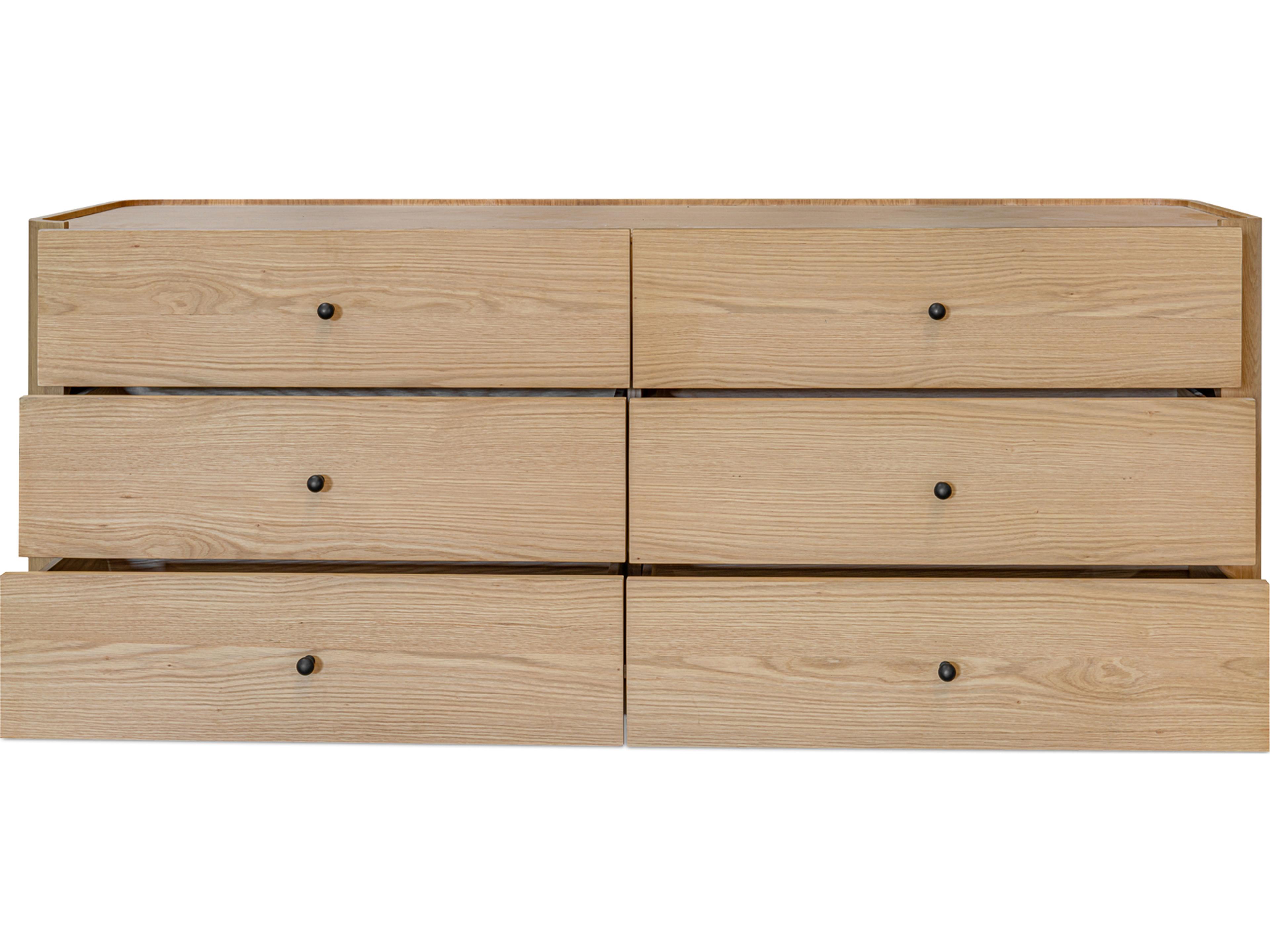 Moe's Home Gibson 6-Drawers Oak Wood Double Dresser