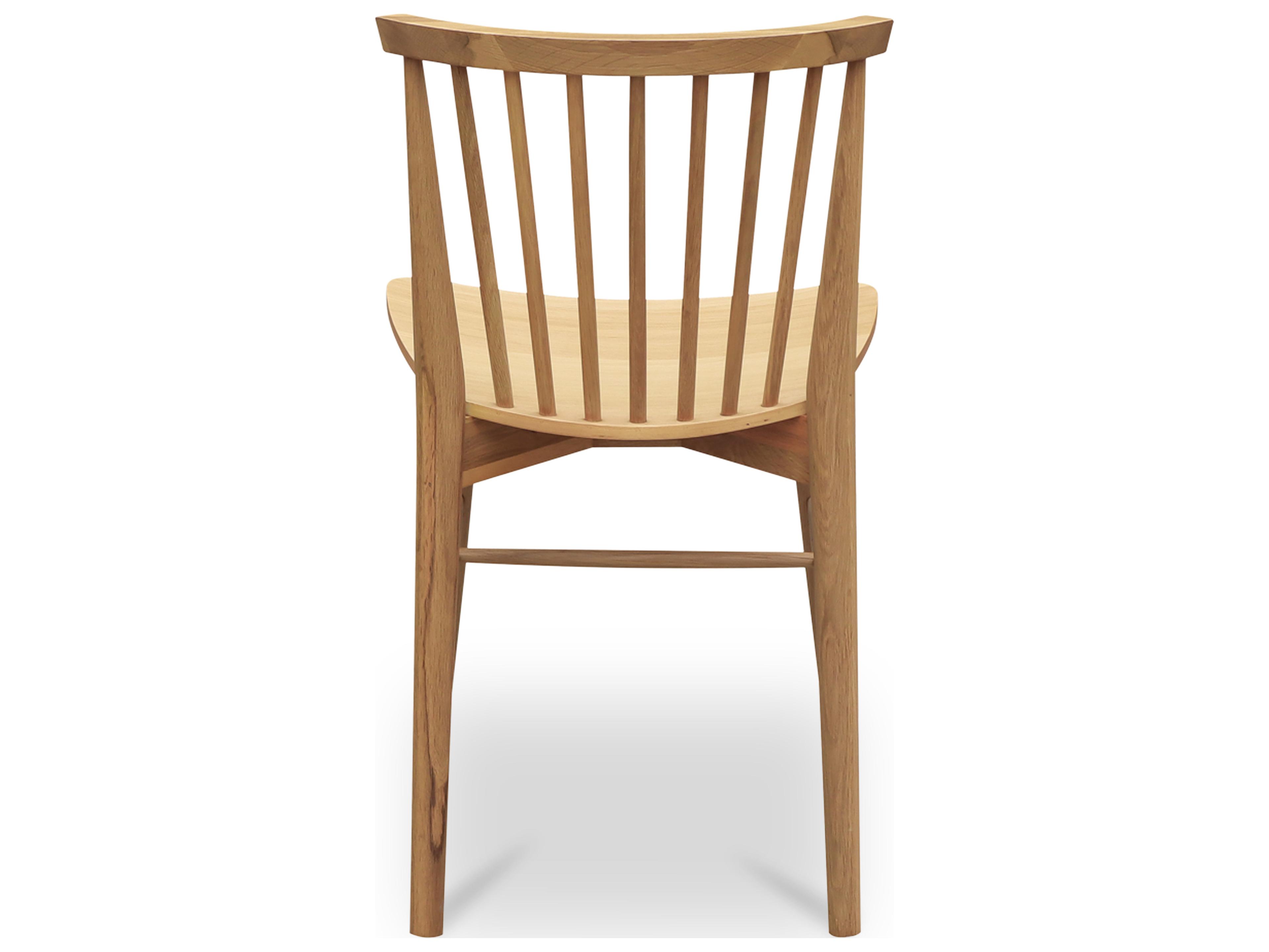 Moe's Home Marley Oak Wood Natural Armless Dining Chair Set of 2