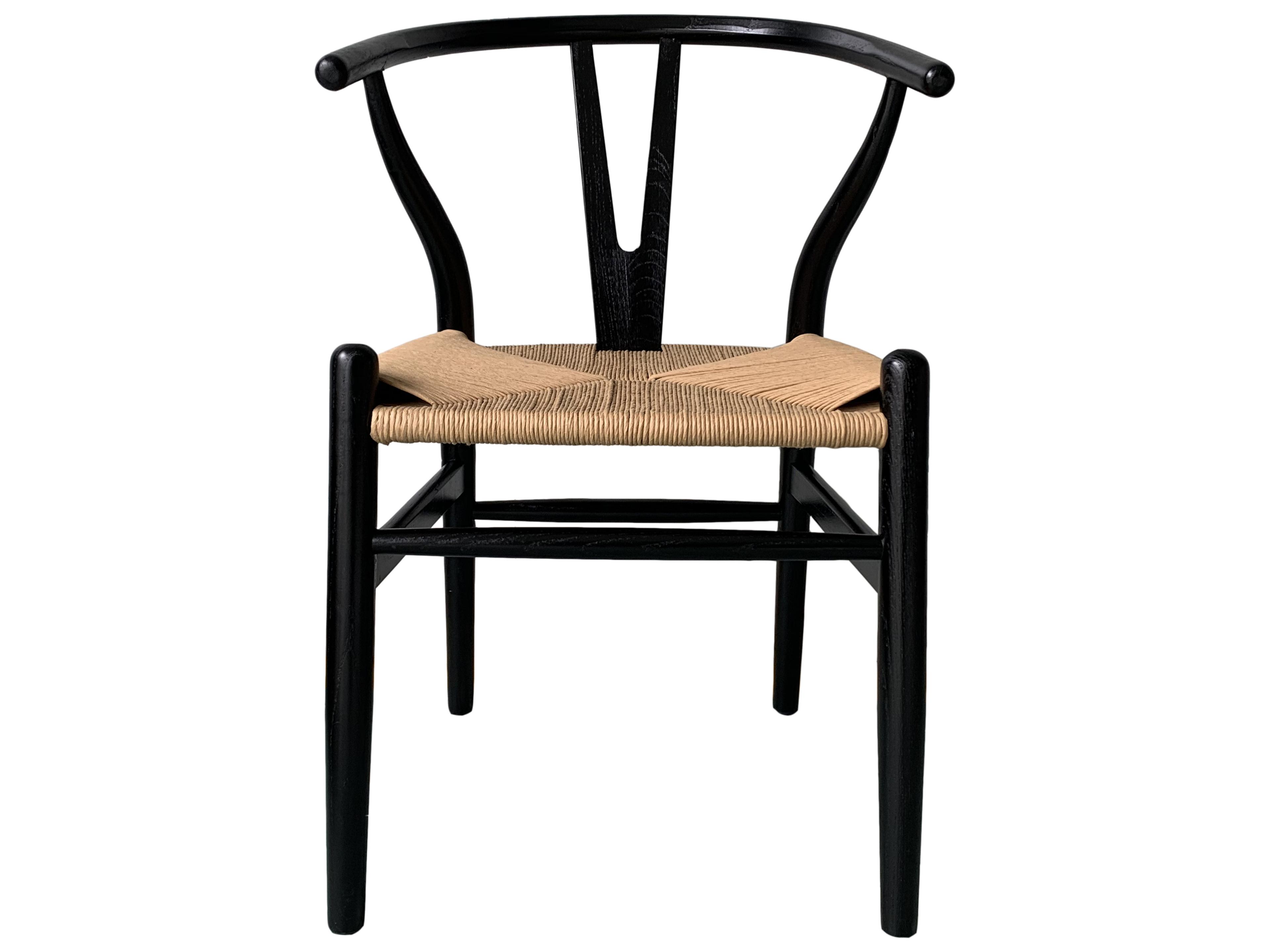 Moe's Home Ventana Elm Wood Black Side Dining Chair - Set of Two