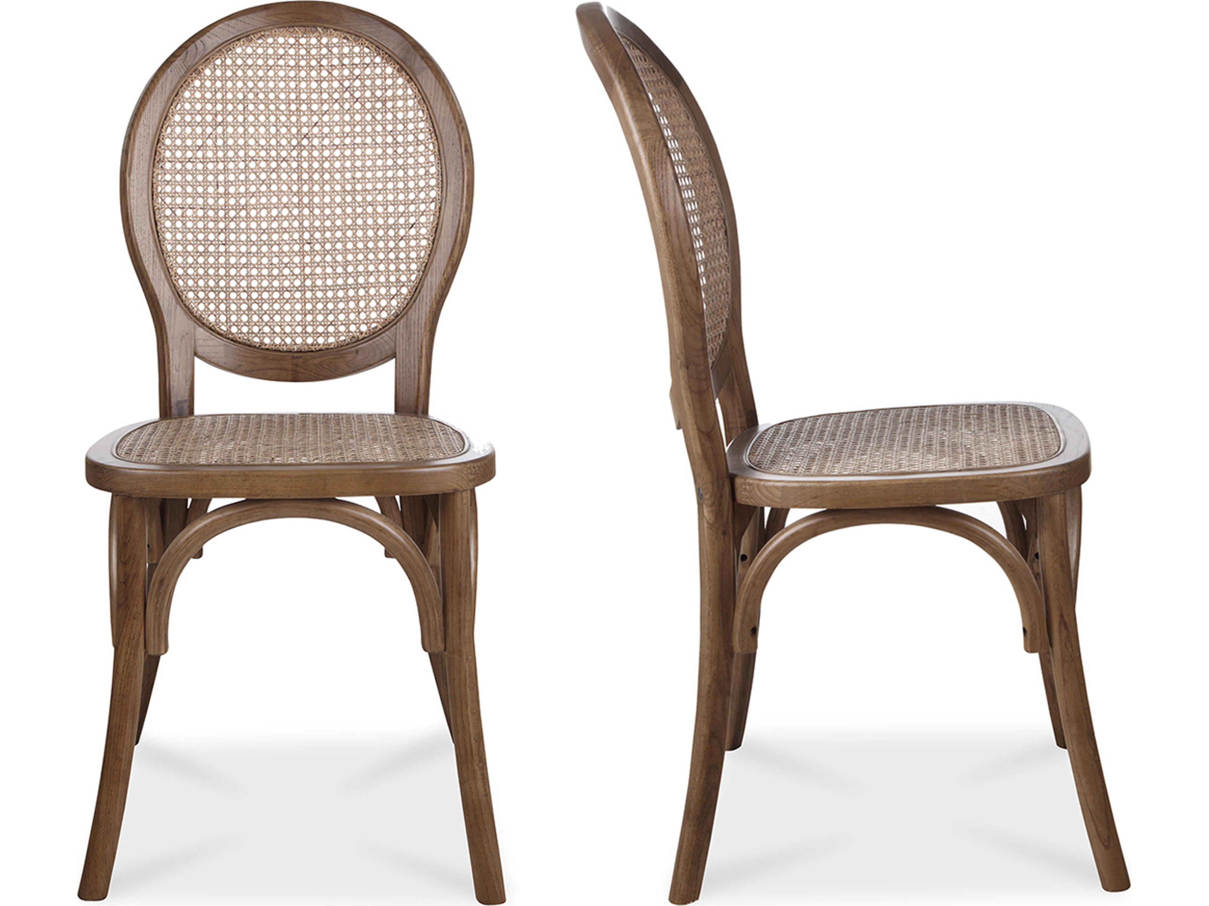 Moe's Home Elm Wood Brown Side Dining Chair - Set of Two