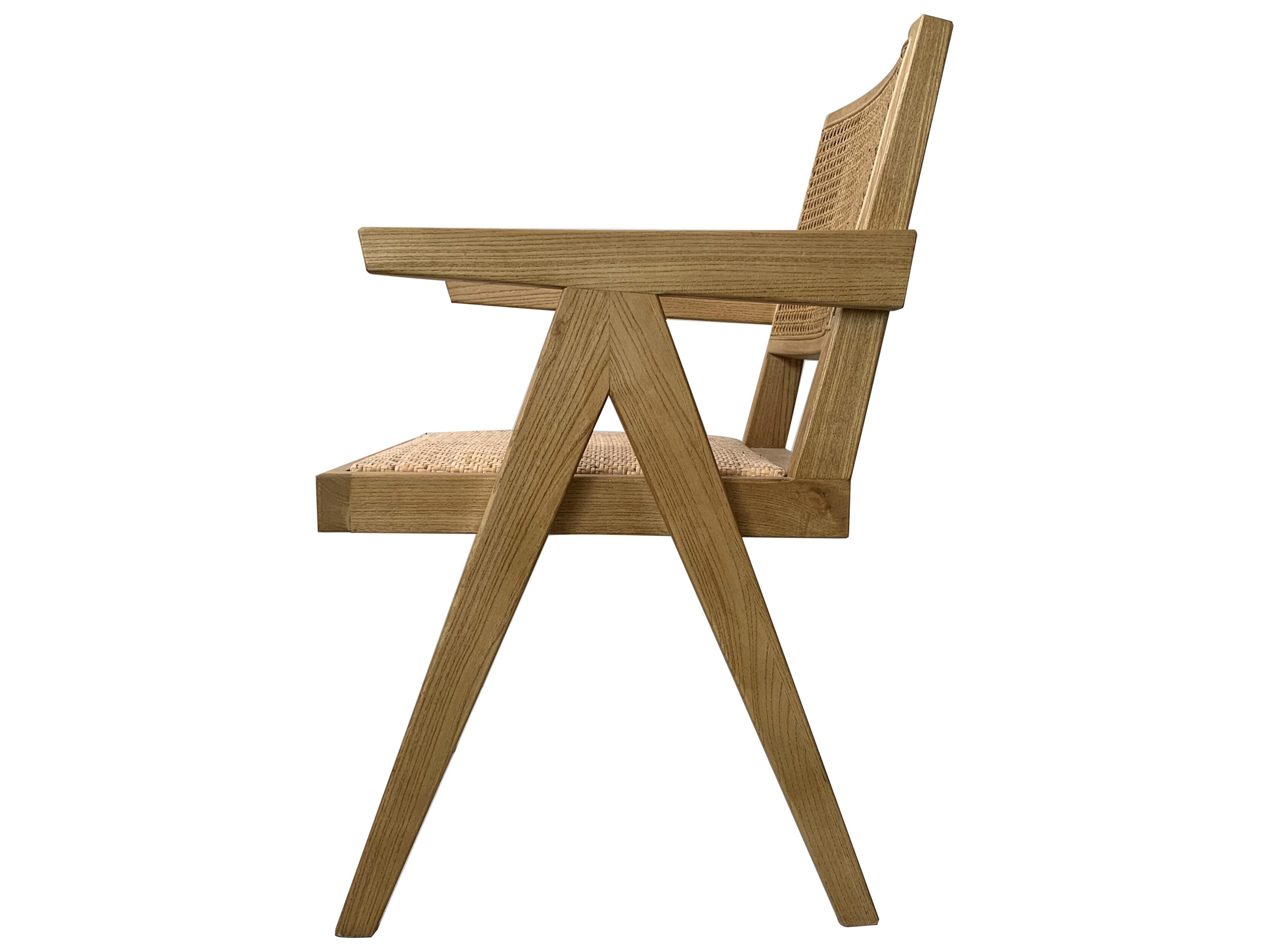 Moe's Home Takashi Elm Wood Brown Arm Dining Chair - Set of Two