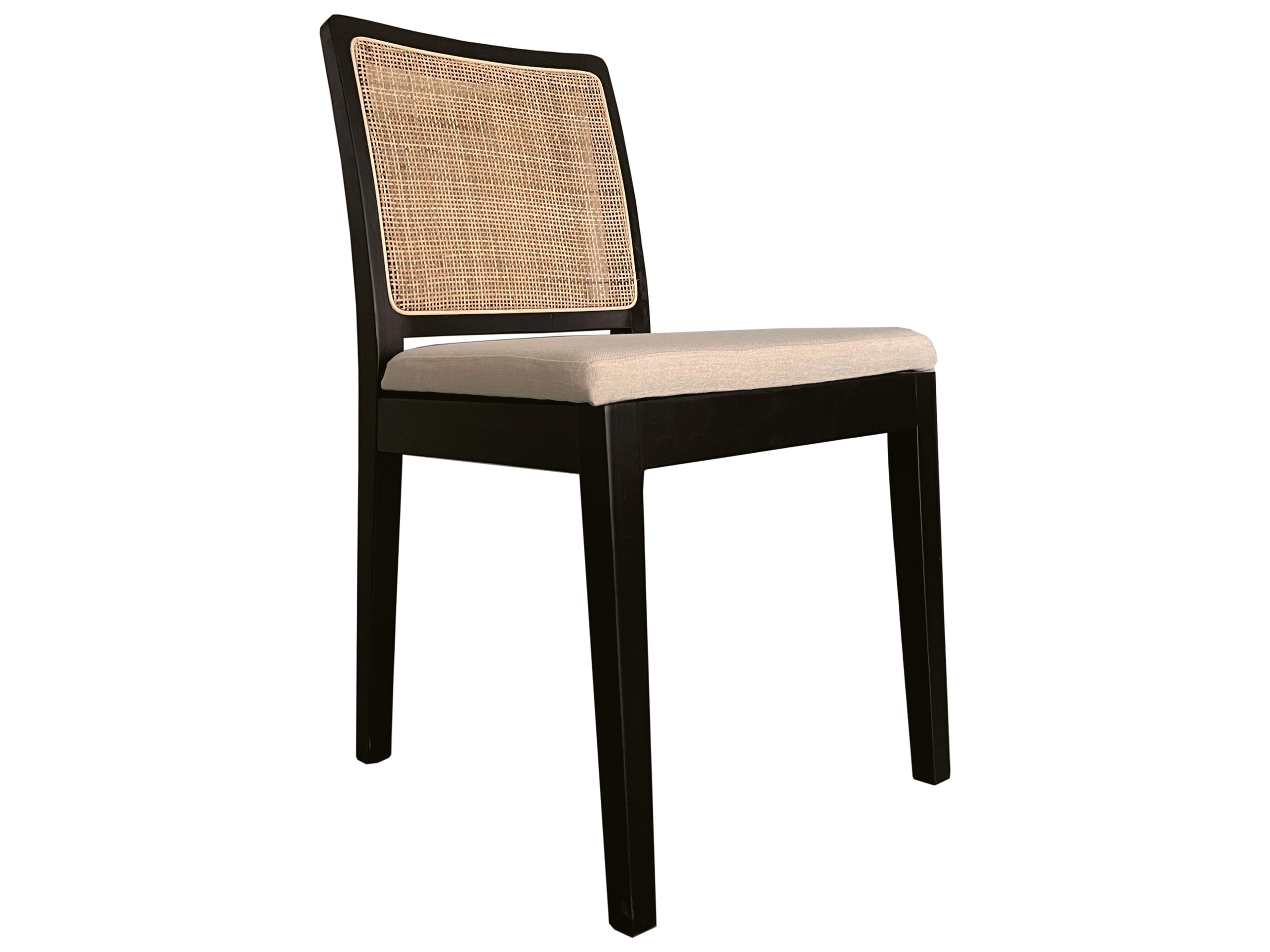 Moe's Home Elm Wood Black Upholstered Side Dining Chair - Set of Two