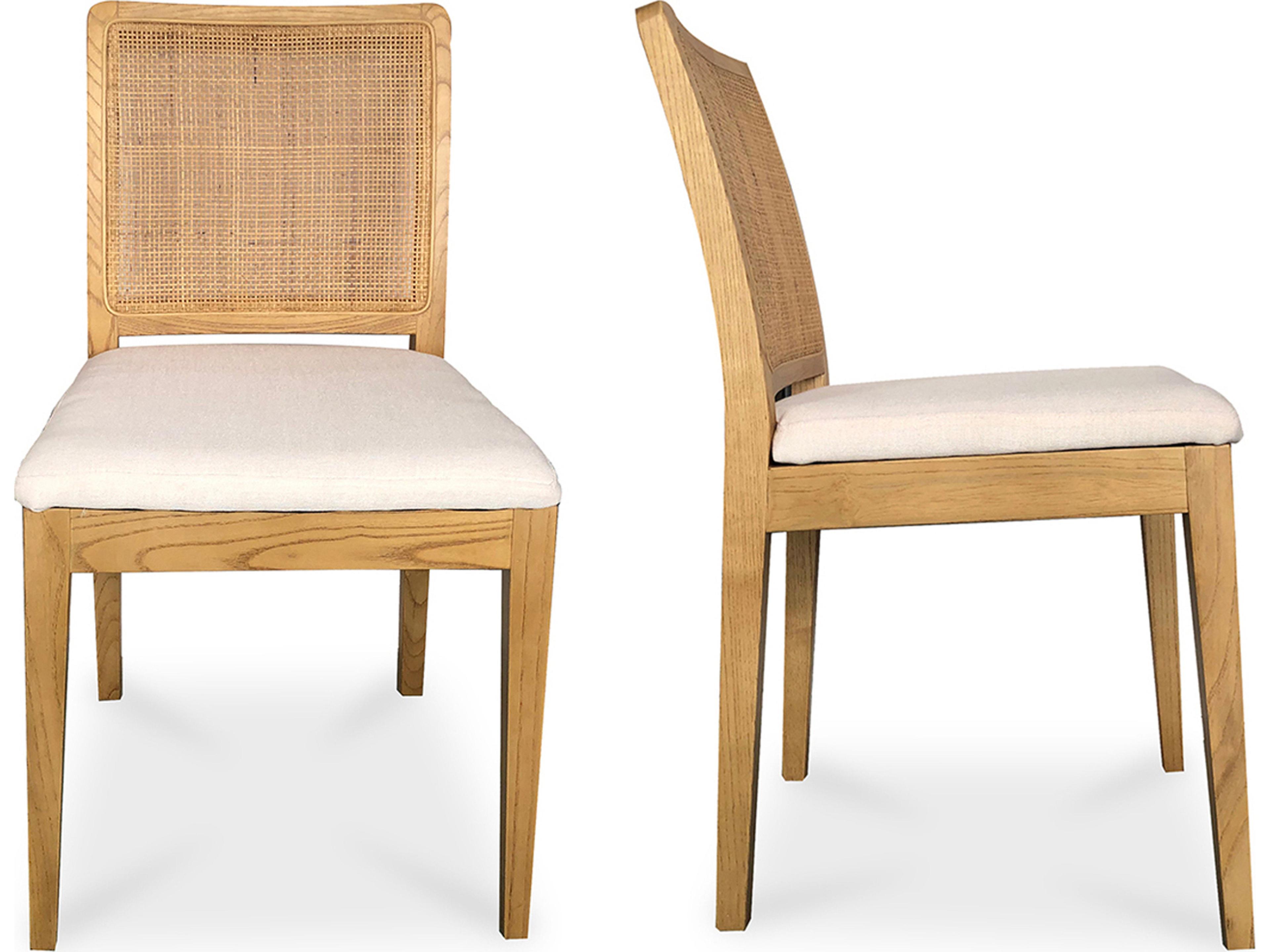 Orville Elm Wood Brown Upholstered Side Dining Chair - Set of Two