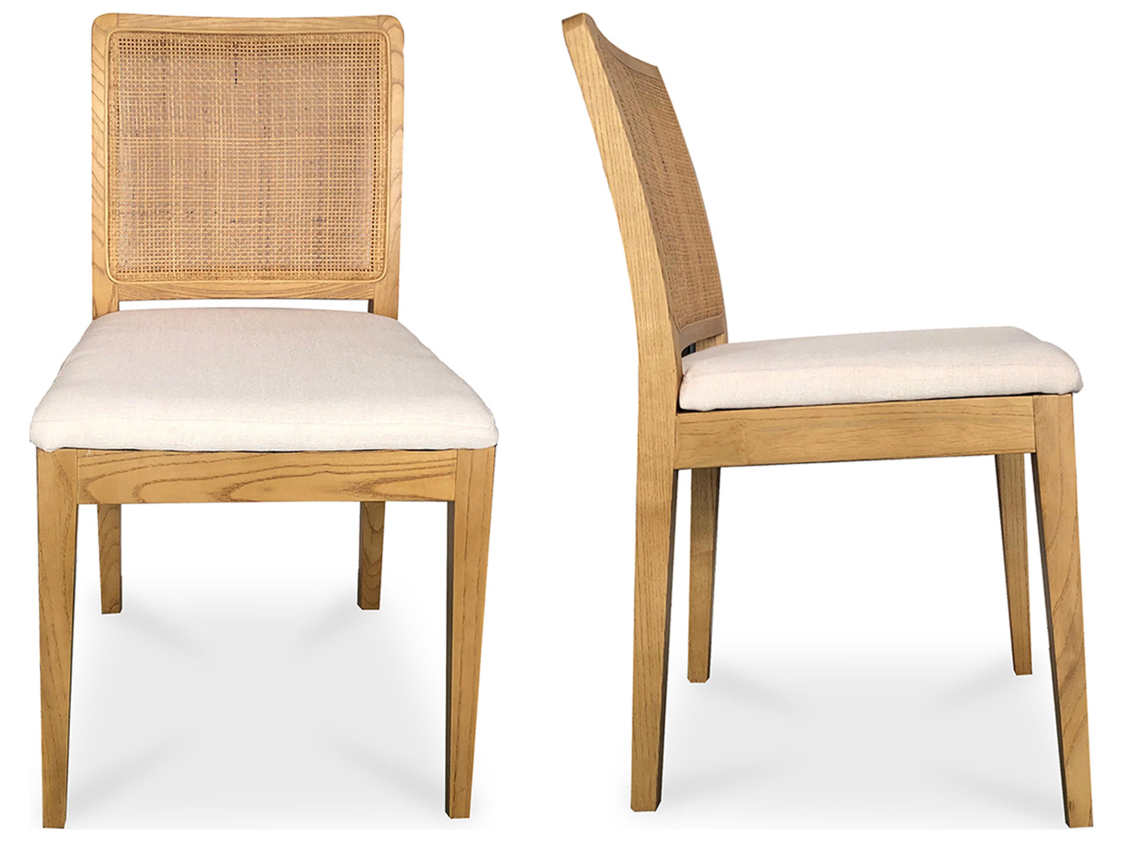 Moe's Home Orville Elm Wood Brown Upholstered Side Dining Chair - Set of Two