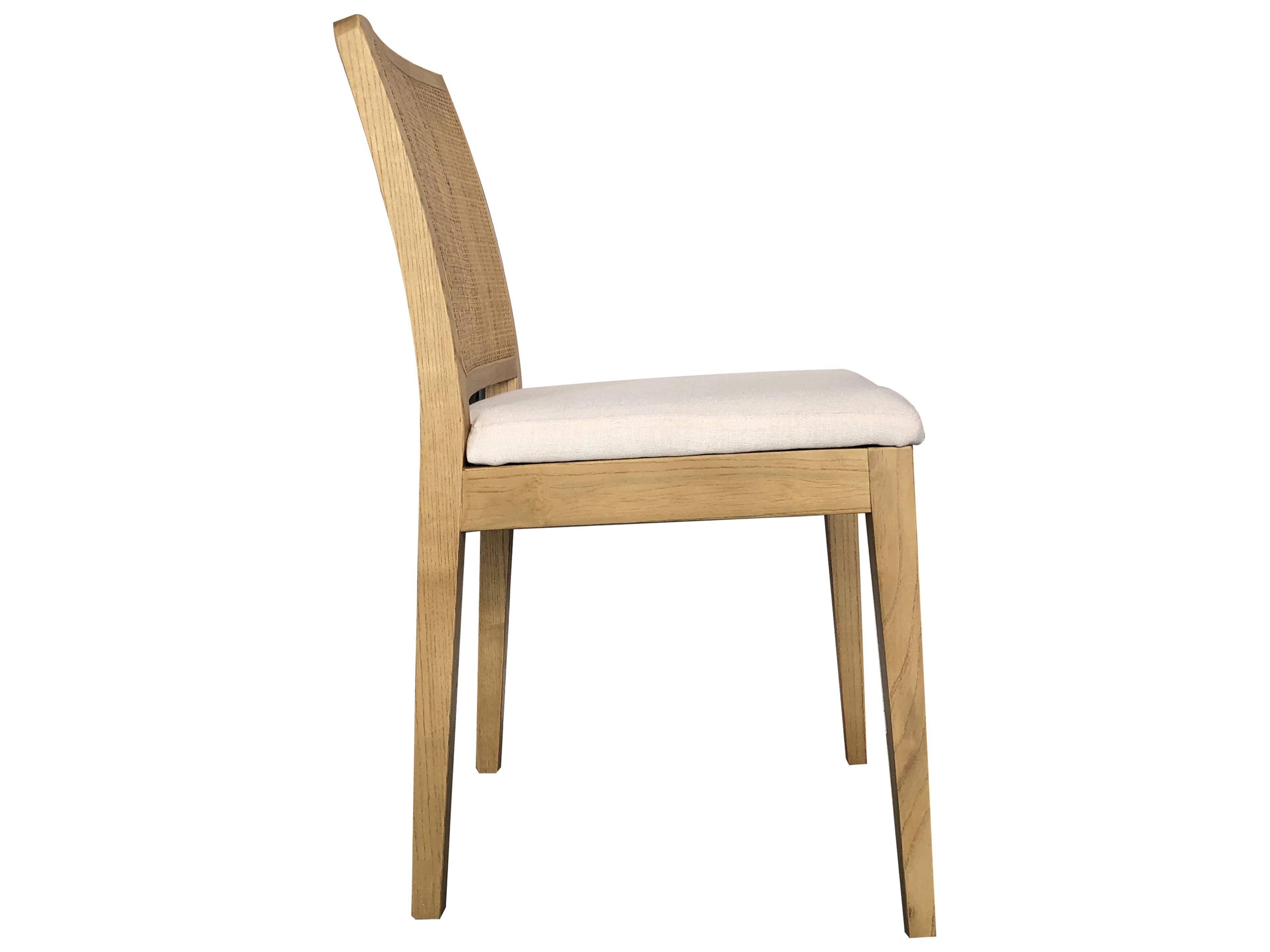 Moe's Home Orville Elm Wood Brown Upholstered Side Dining Chair - Set of Two