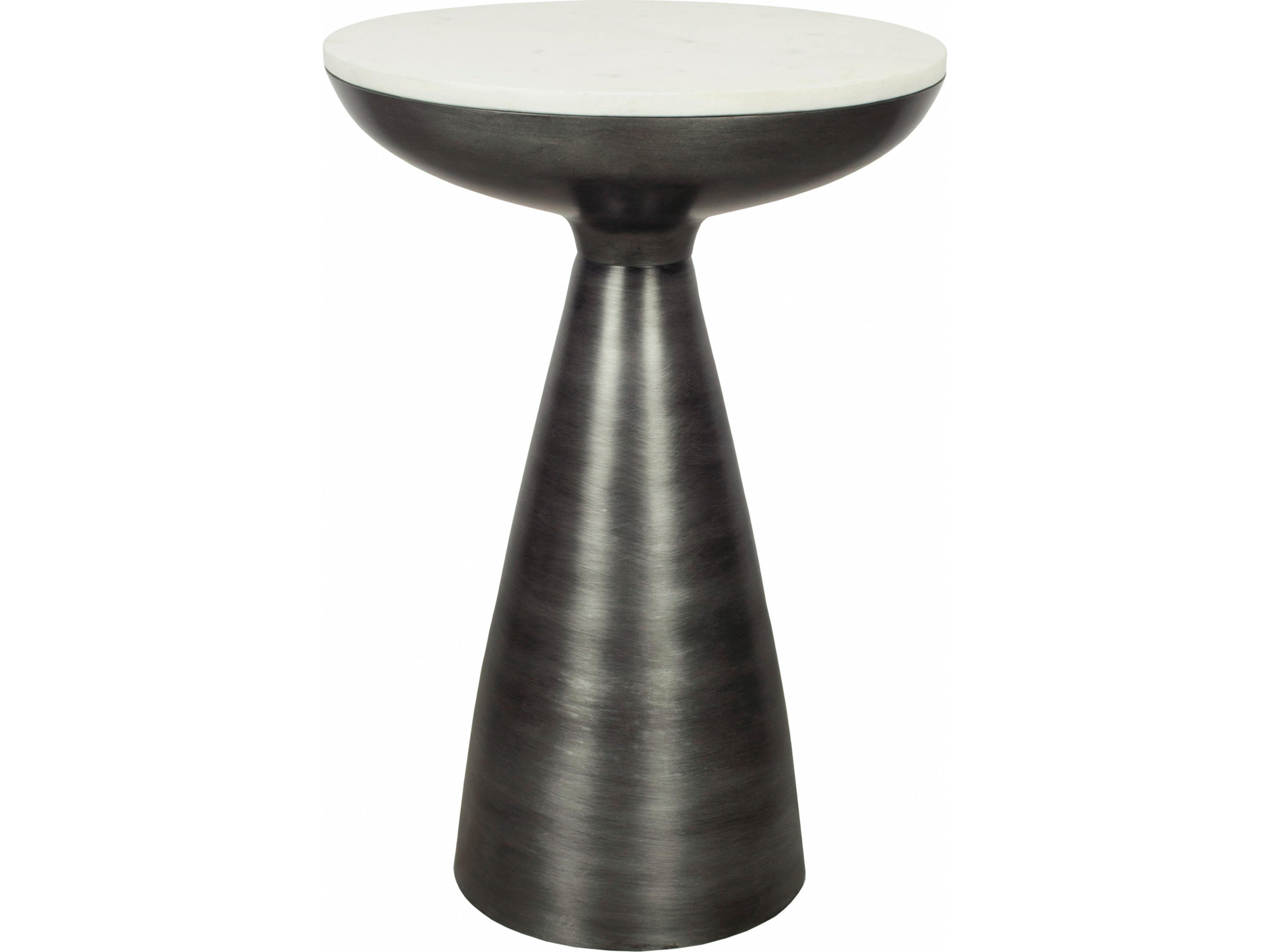 Moe's Home Round Marble White End Table