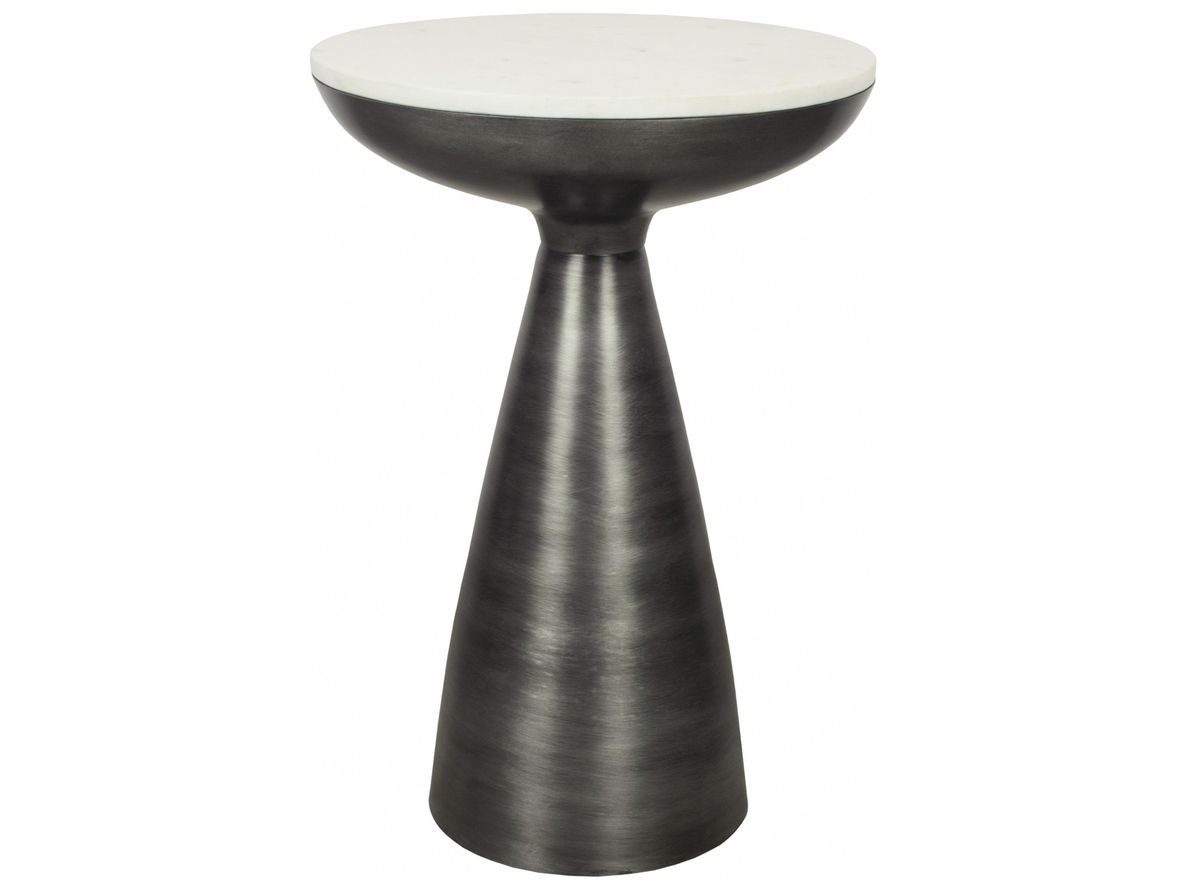 Moe's Home Round Marble White End Table