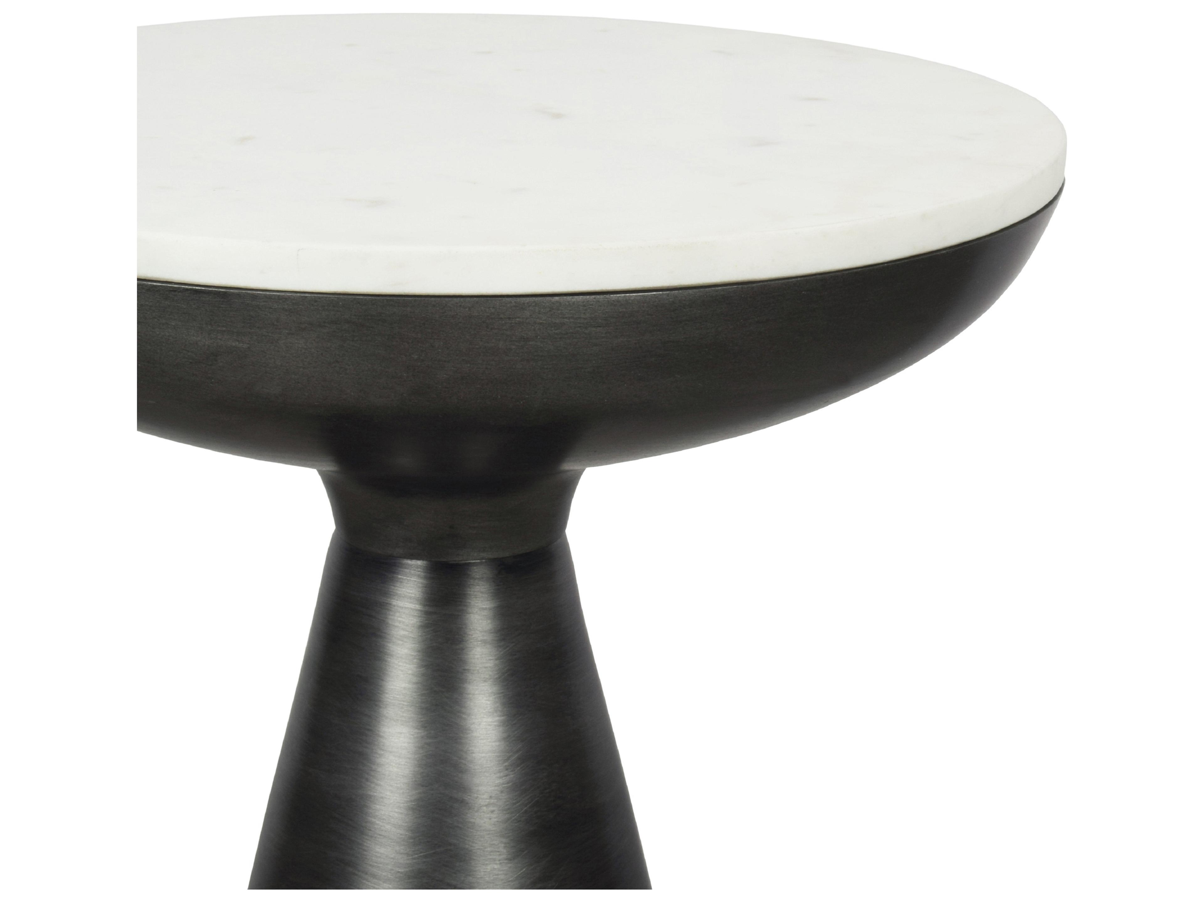 Moe's Home Round Marble White End Table