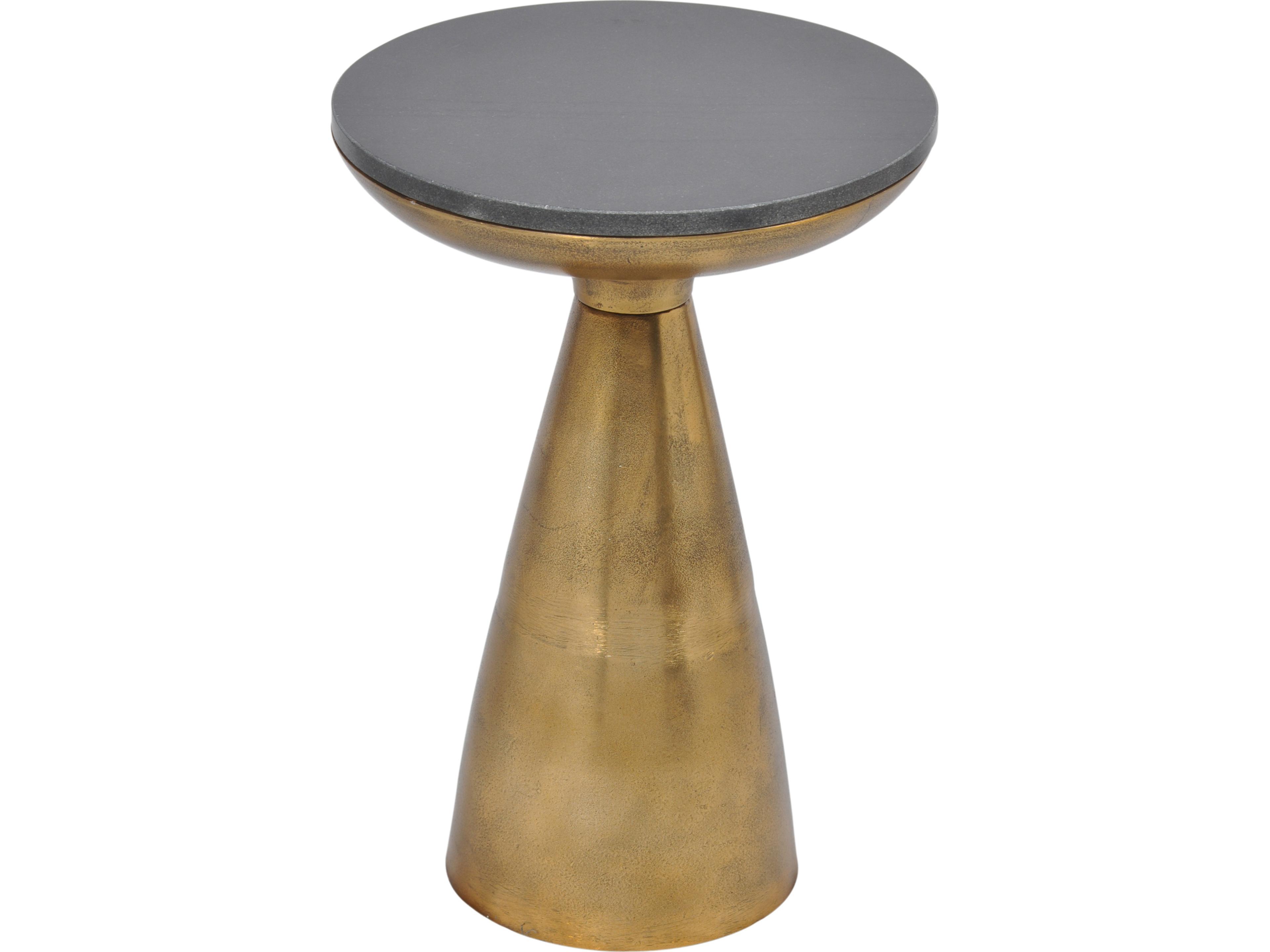 Font Side Table Brass and Granite