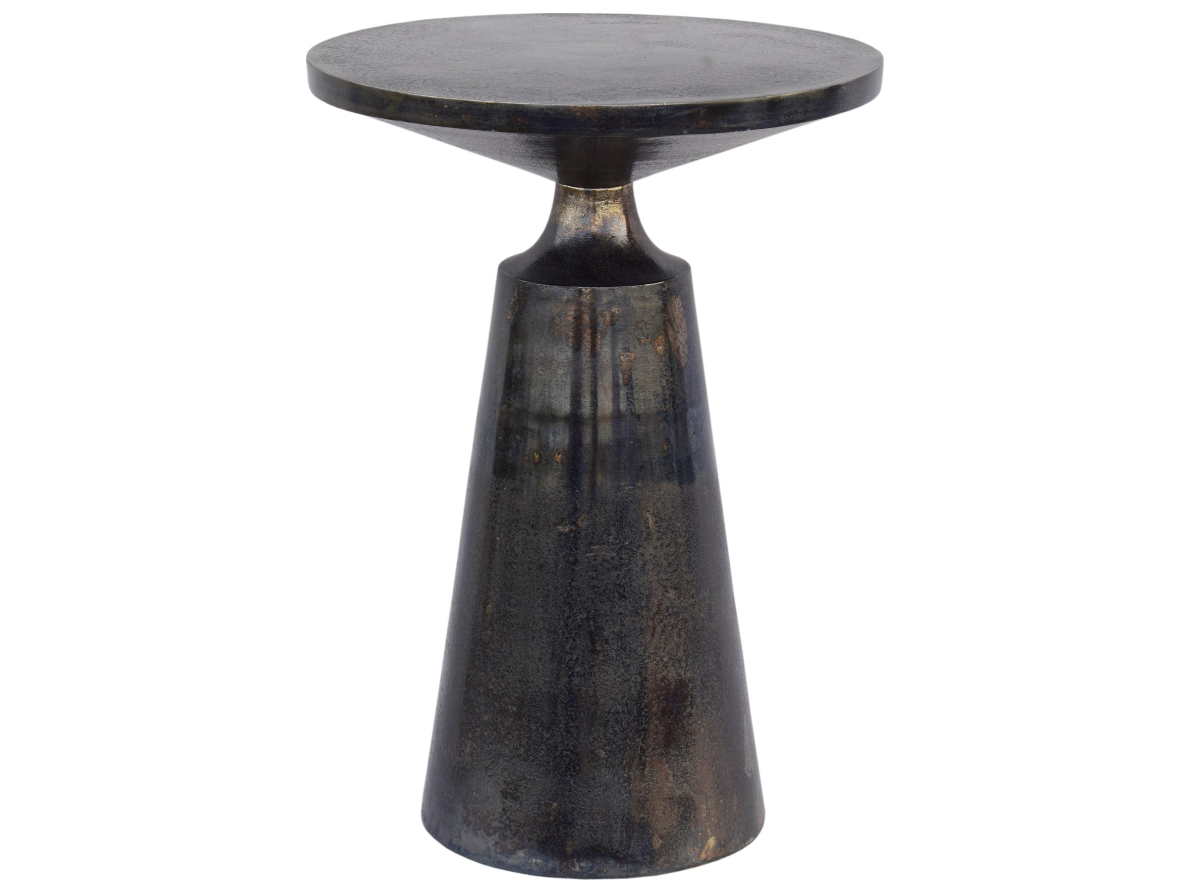 Moe's Home Round Metal Charcoal Grey End Table