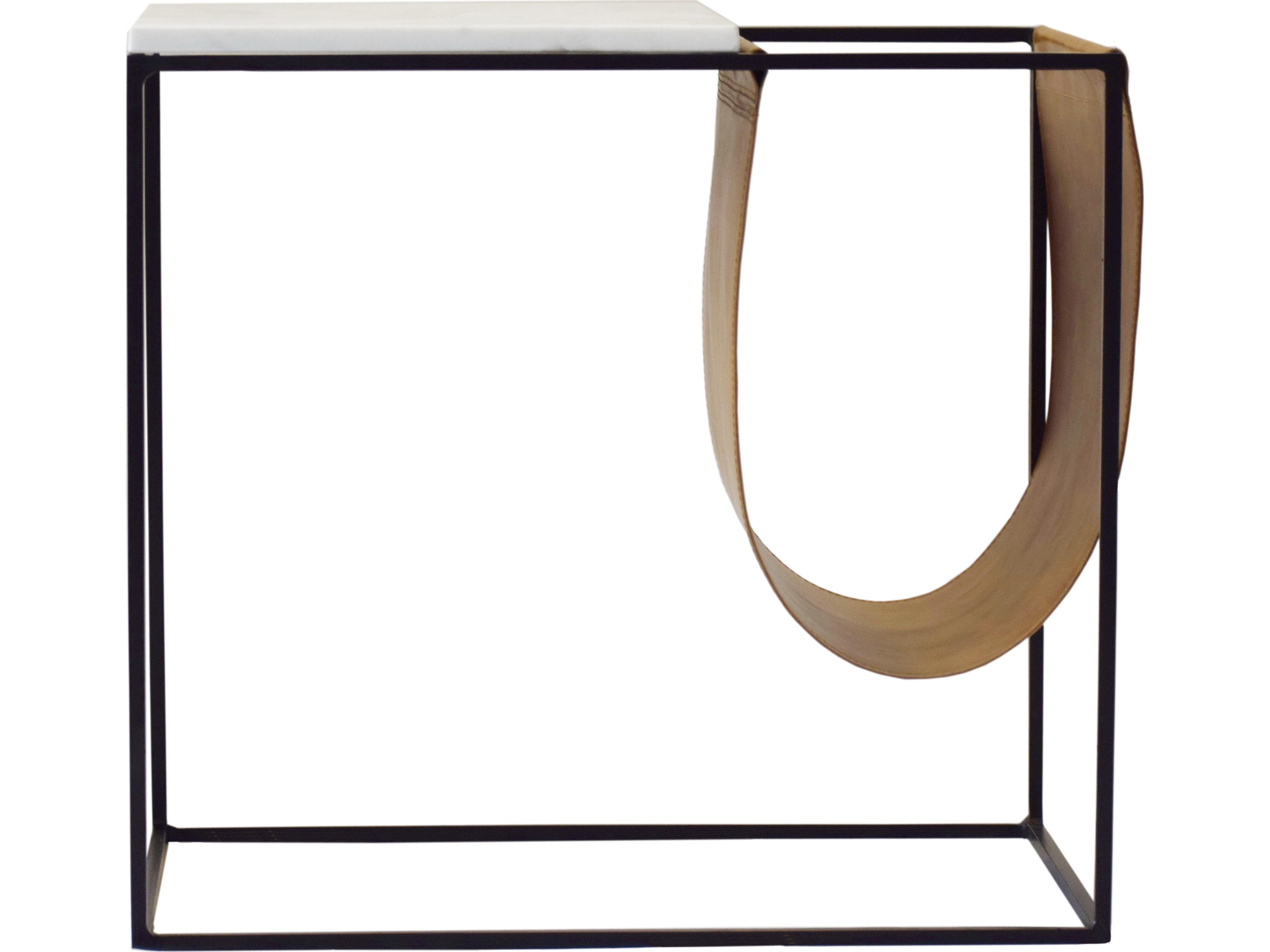 Cave Marble Top Accent Table with Magazine Rack